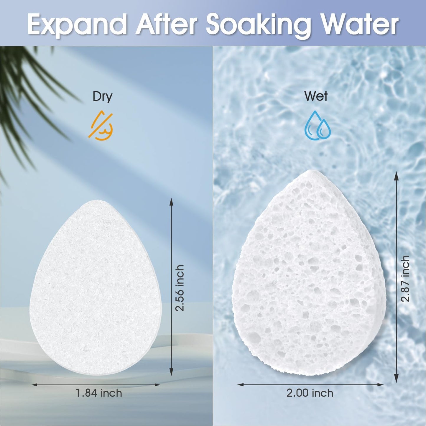 ORIGHTY 96 Count Facial Sponges for Cleansing, 100% Natural Cellulose Facial Sponges for Washing face, Compressed Cosmetic Spa Face Sponge for Exfoliating Mask, Makeup Removal, White