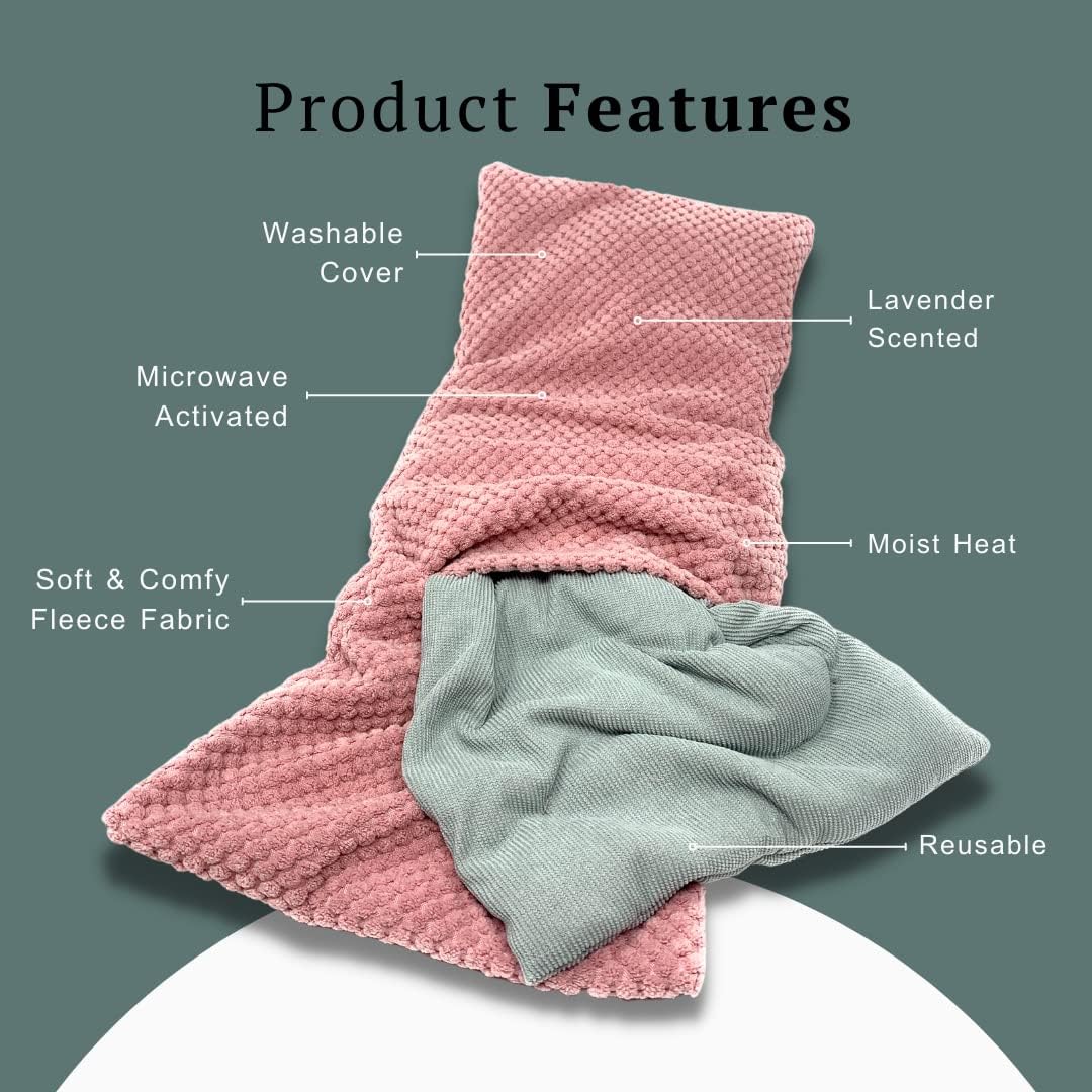 Solayman's Heating Pads for Cramps - Pink, Removable Cover, Lavender Scented