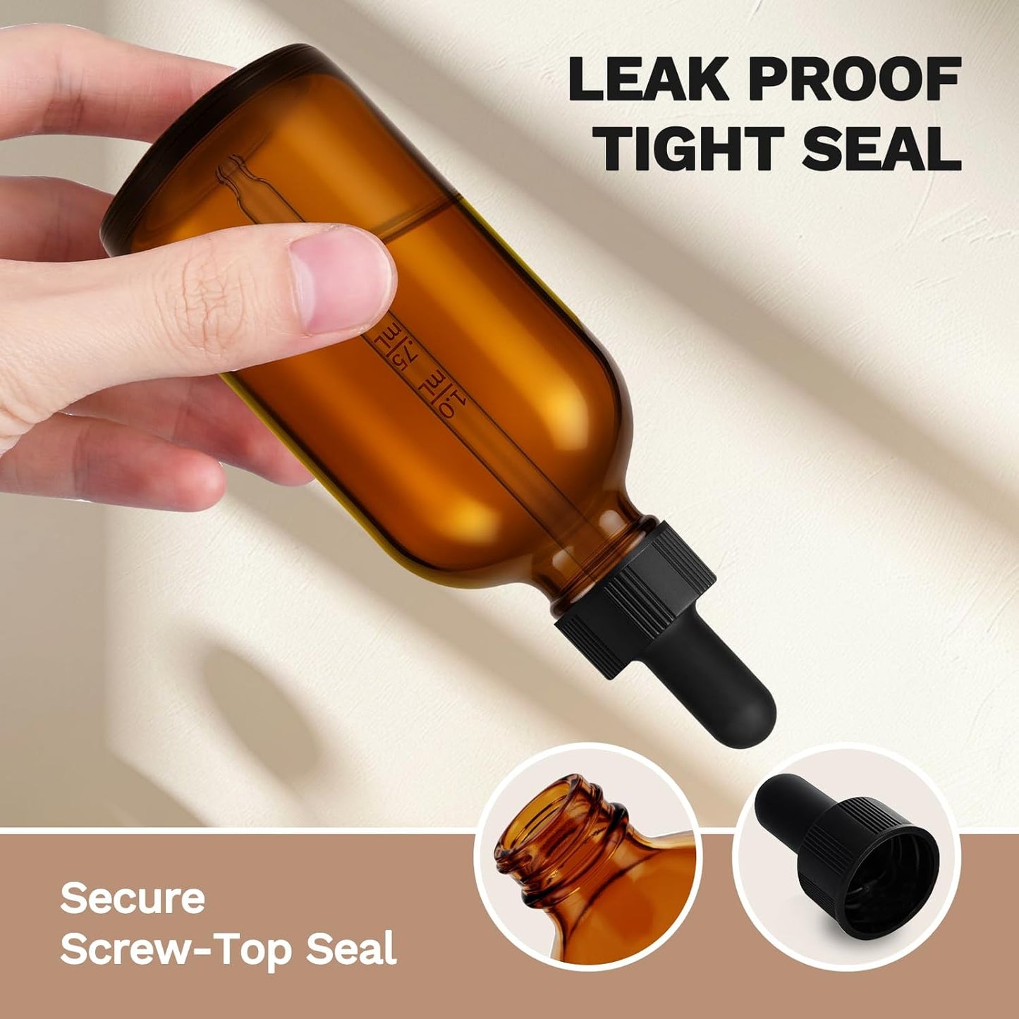 Bumobum Dropper Bottle, 4 oz Amber Glass Dropper Bottle with Measured Dropper, Empty Eye Tincture Bottles with Funnel, Pipette & Labels for Essential Hair Oils Serums, 4 Pack