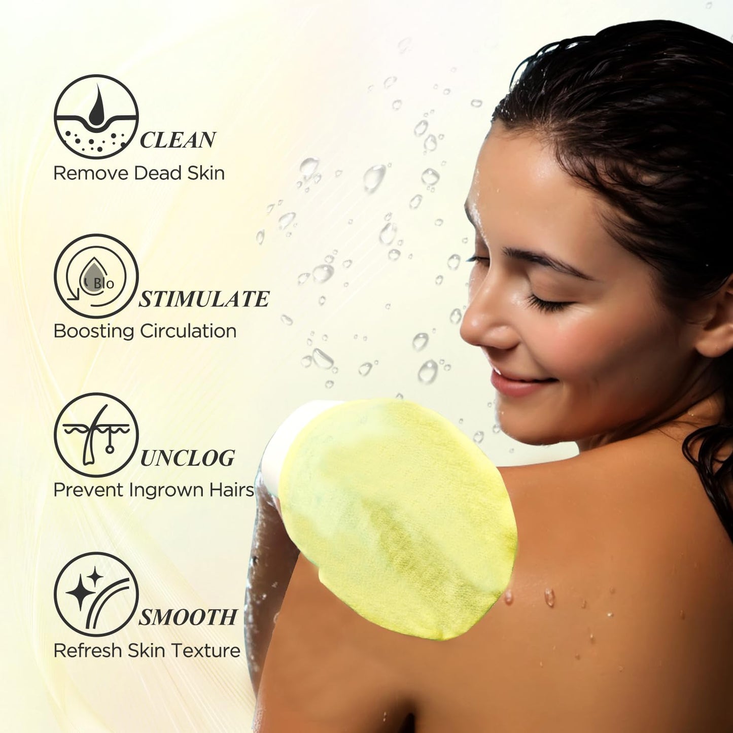 LOTTA Deep Exfoliating Mitt 2pcs - Body Scrub Korean Gloves for Dead Skin Removal & Keratosis Pilaris Treatment - Improve Skin Tone, Body Exfoliator for Shower & Skincare Routine