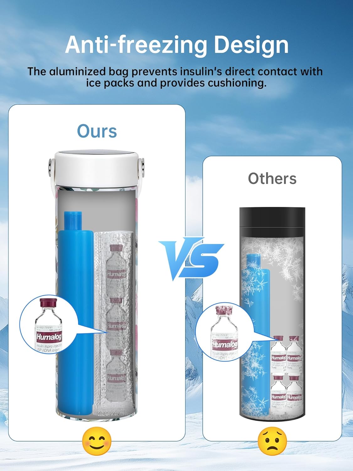 YOUSHARES Insulin Vials Protective Bag - Aluminum Foil Insulated Sleeves Compatible with Diabetic Pens & Peptide Vial, Medicine Organizer Protector for Diabetes Cooler Bottle Travel Case