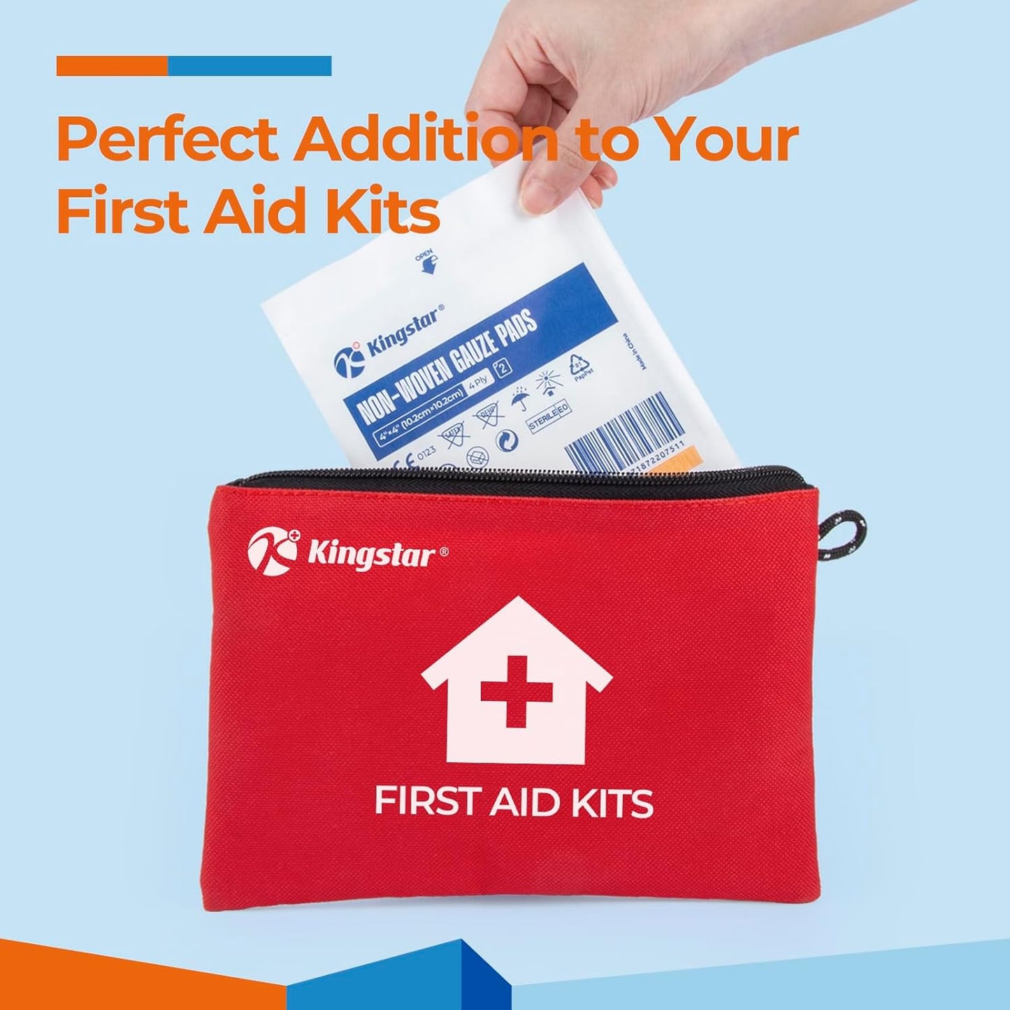 Kingstar Sterile Nonwoven Gauze Pads, 4"x 4" Wound Dressing, 60 Packs - 120 Pieces Superior Soft Sponge Pads, Higher Absorbent Gauze Compresses for Trauma or Post-Operative Wound Care