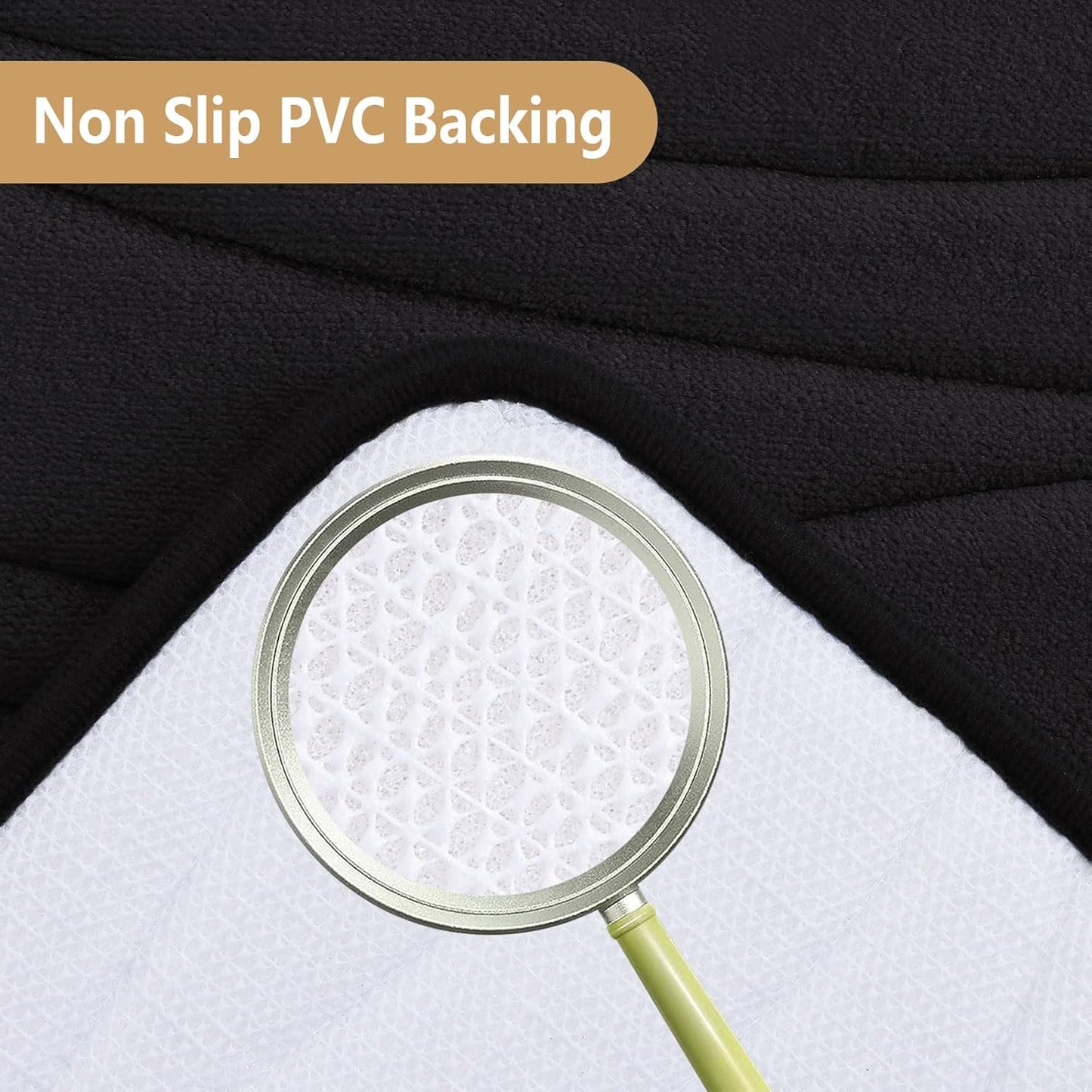 Buganda Memory Foam Bathroom Rug Mat 47x20, Extra Soft and Absorbent Bath Mats, Non-Slip and Machine Washable Bath Rugs for Bathroom Floor,Tub and Shower, Black