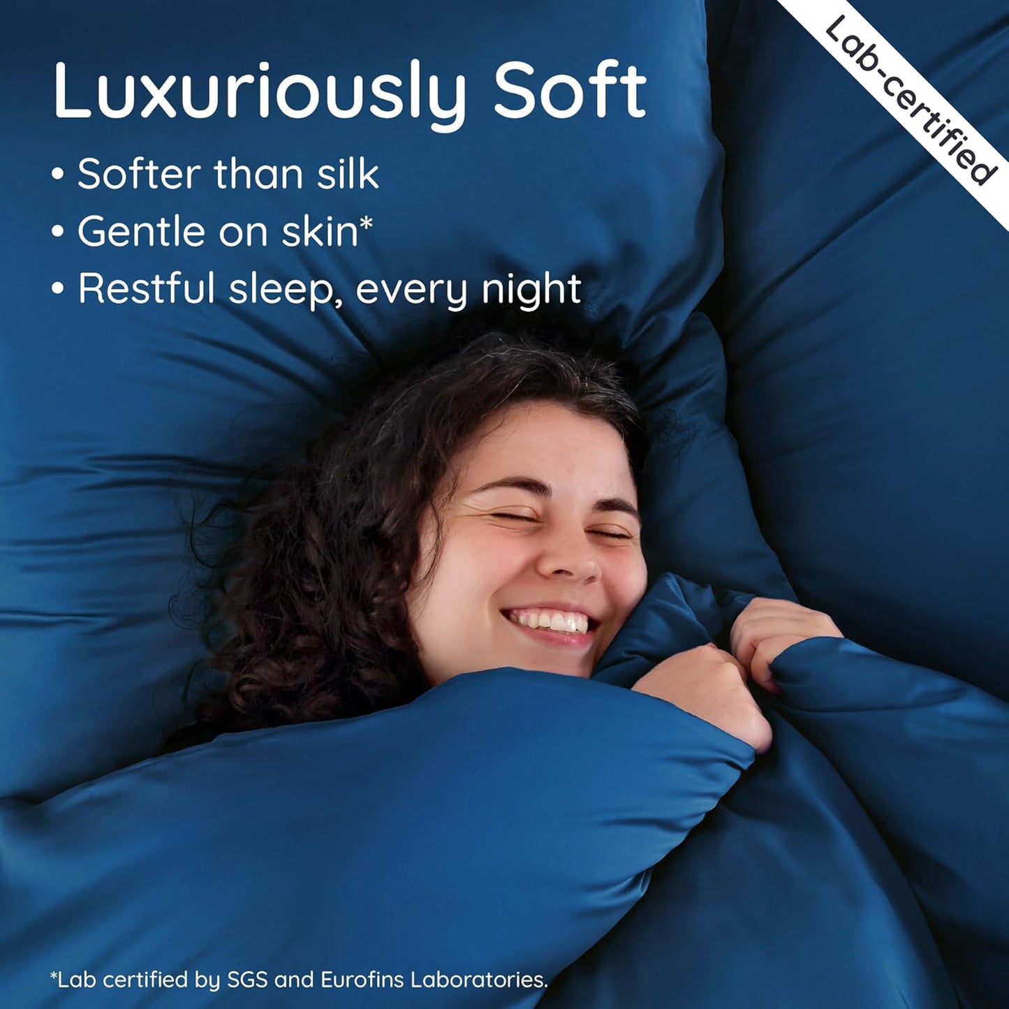 Bambaw 100% Viscose Derived from Bamboo Pillowcase Standard Size – Set of 2 Cooling Pillow Cases with Envelope Closure, Navy Blue Pillow Case, Breathable & Soft Pillow Cases Standard Size (Navy Blue)