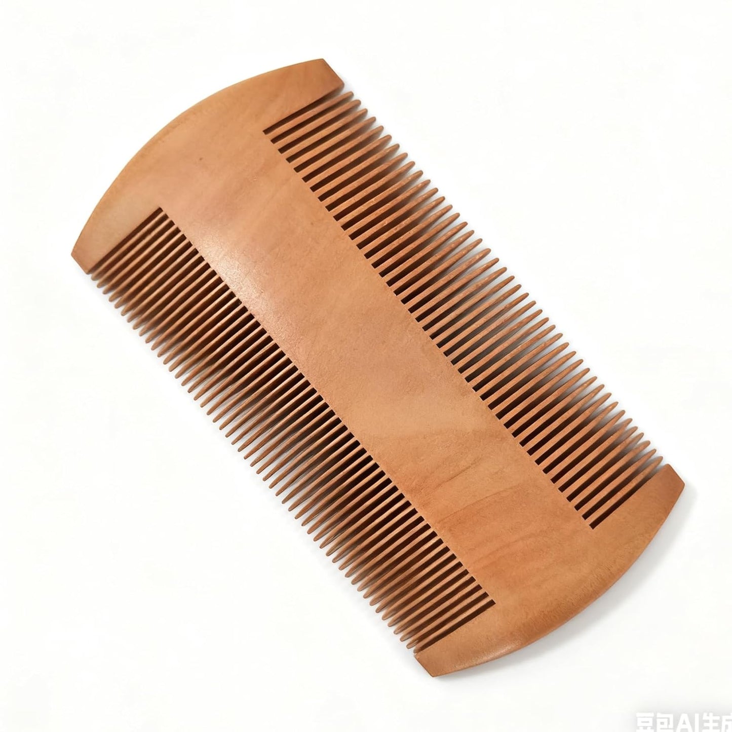 Wooden Beard Comb - Fine & Coarse Teeth, Perfect for Balms & Oils - Pocket-sized Comb for Beards & Mustaches