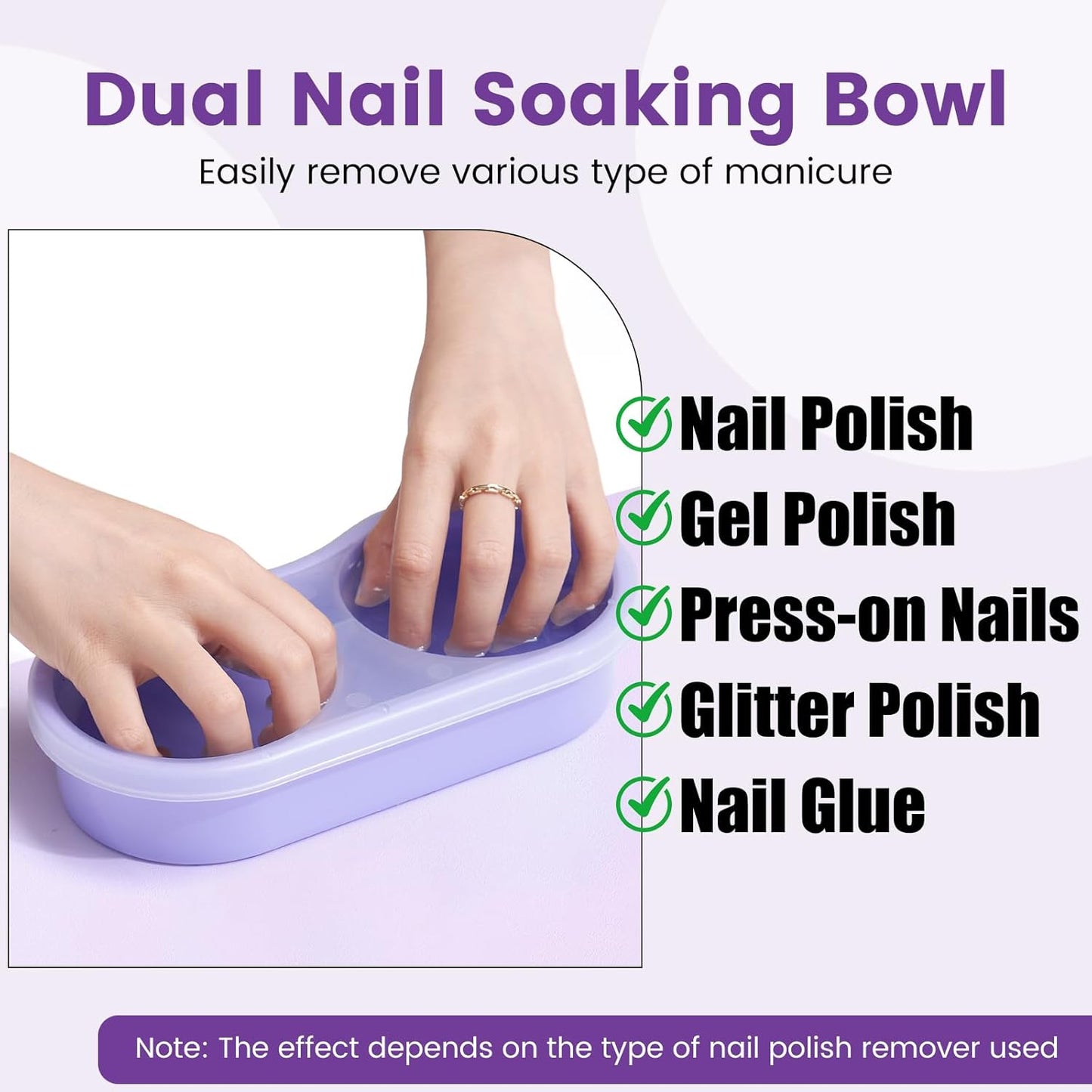 Dual Nail Soaking Bowl Acetone Proof: Soak Off Gel Nail Polish Dip Powder Remover Bowl- Cut the Soaking Time in Half Manicure Bowl for Salon Home