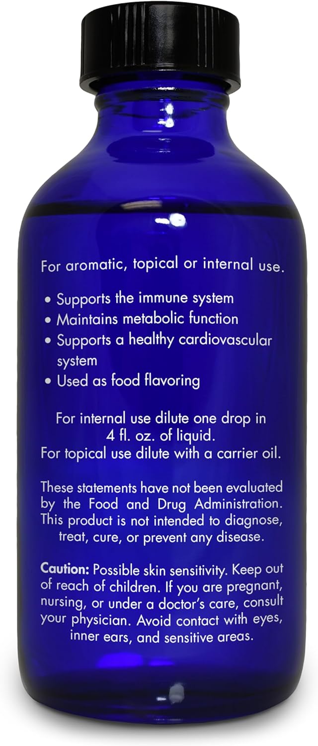 Cinnamon Essential Oil, Food Grade, for Candy, Cooking, Baking – 100% Pure, Edible, Cinnamon, Leaf, Oil, by Zongle Therapeutics, 4 OZ