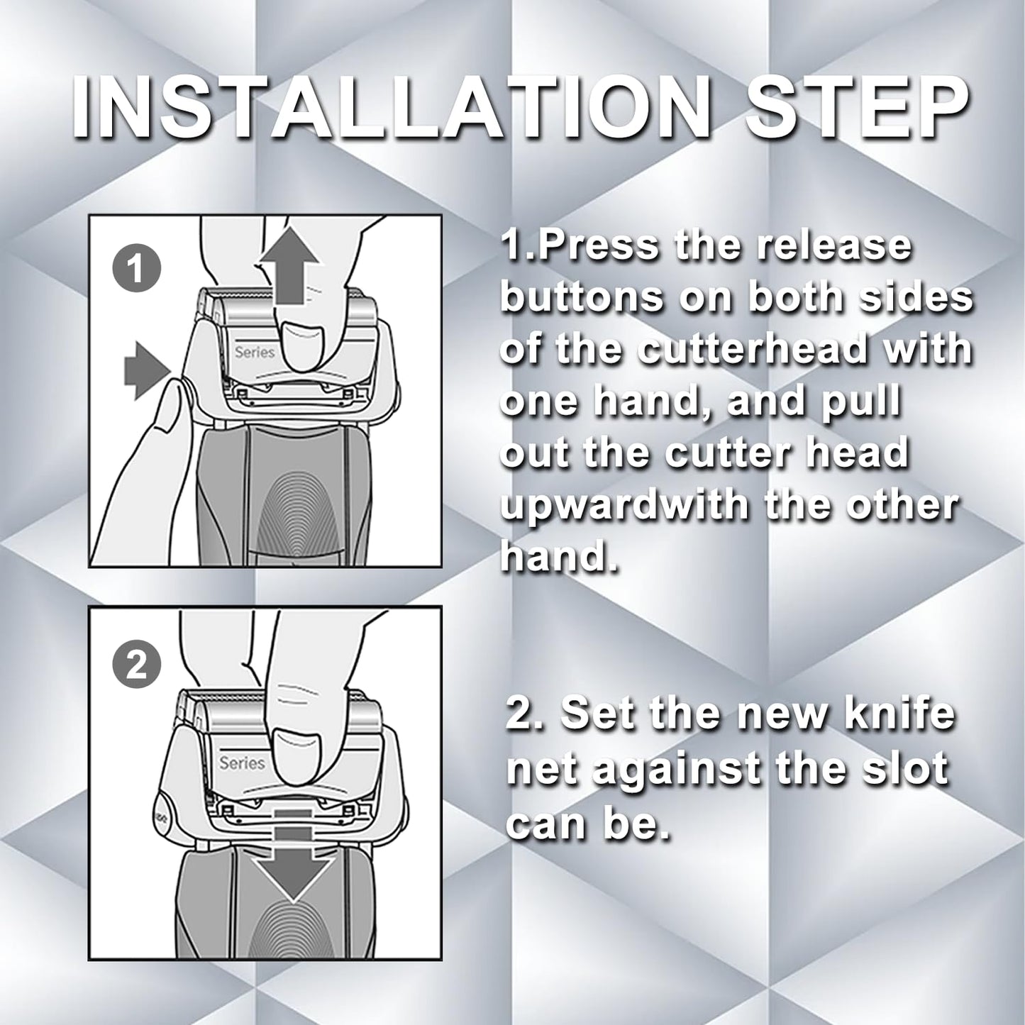 70S 2PCS, Series 7 Electric Shaver Replacement Head Compatible, 70S Replacement Electric Shaver Heads for Men Razor Shaving Blades Fit for Braun Series 7: 720cc, 730cc, 735s, 750cc, 760cc, 790cc