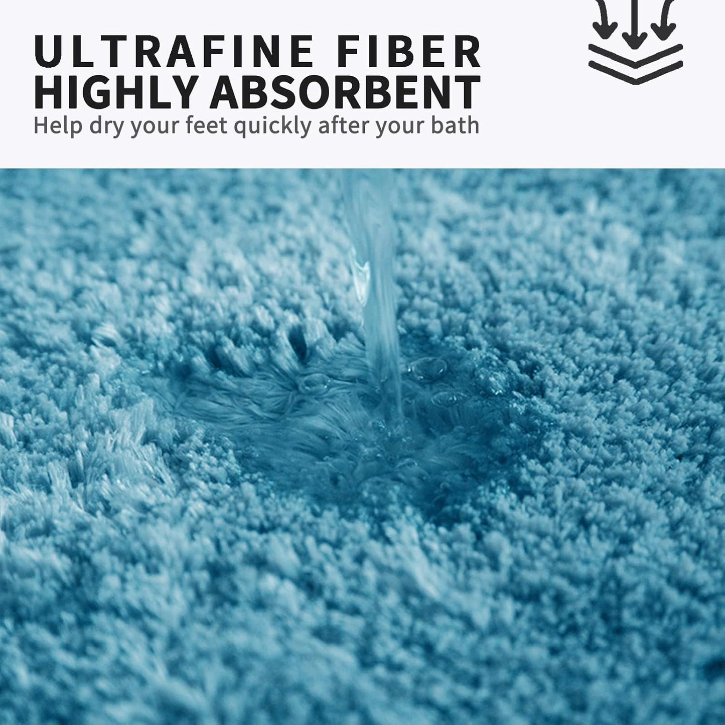 FIFU Bathroom Rugs 17" W x 24" L, Bath Mat for Bathroom, Bedroom, Laundry Room & Kitchen, Non-Slip Rubber Latex Backing, Extra Soft and Absorbent Microfiber Carpet, Machine Washable Rug, Sky Blue