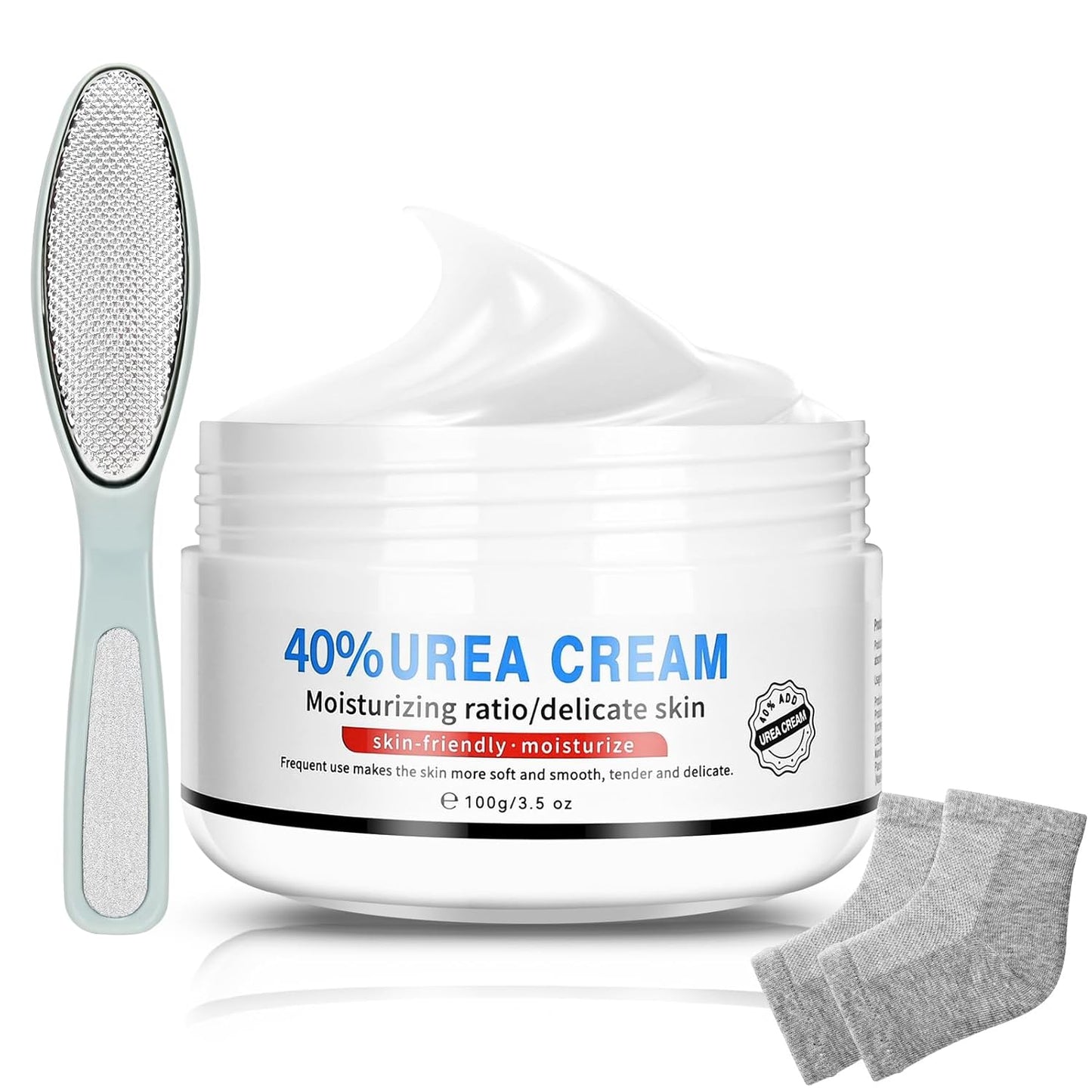 Urea Cream 40 Percent for Feet Maximum Strength, with Moisturizing Heel Socks for Cracked Heel,Foot Cream for Dry Cracked Heels and Feet,Urea Lotion, 3.5 OZ, Foot Files