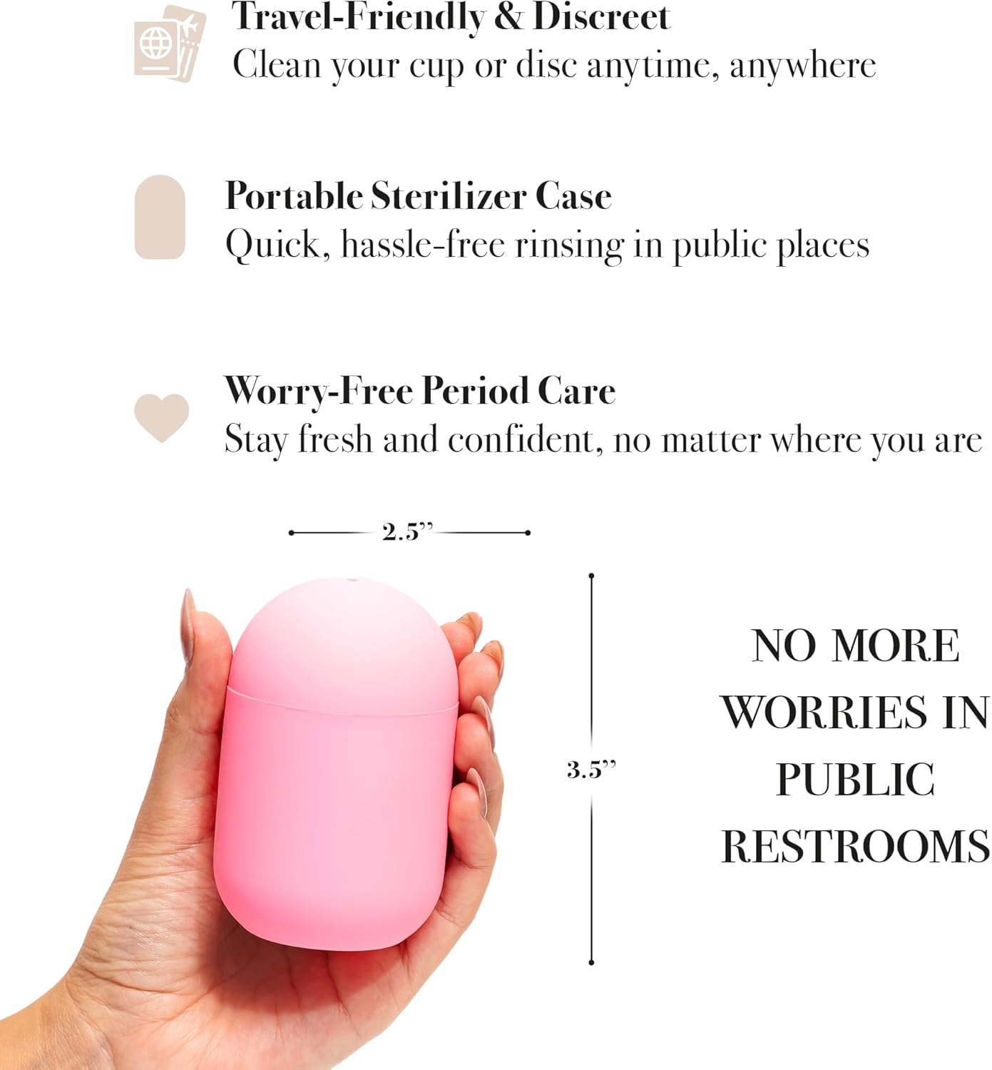 Reusable Menstrual Cup & Disc Starter Kit with Microwave Steamer Case | Medical-Grade Silicone Tampon and Pad Alternative | Small for Light to Normal Flow, for Teens and Adults