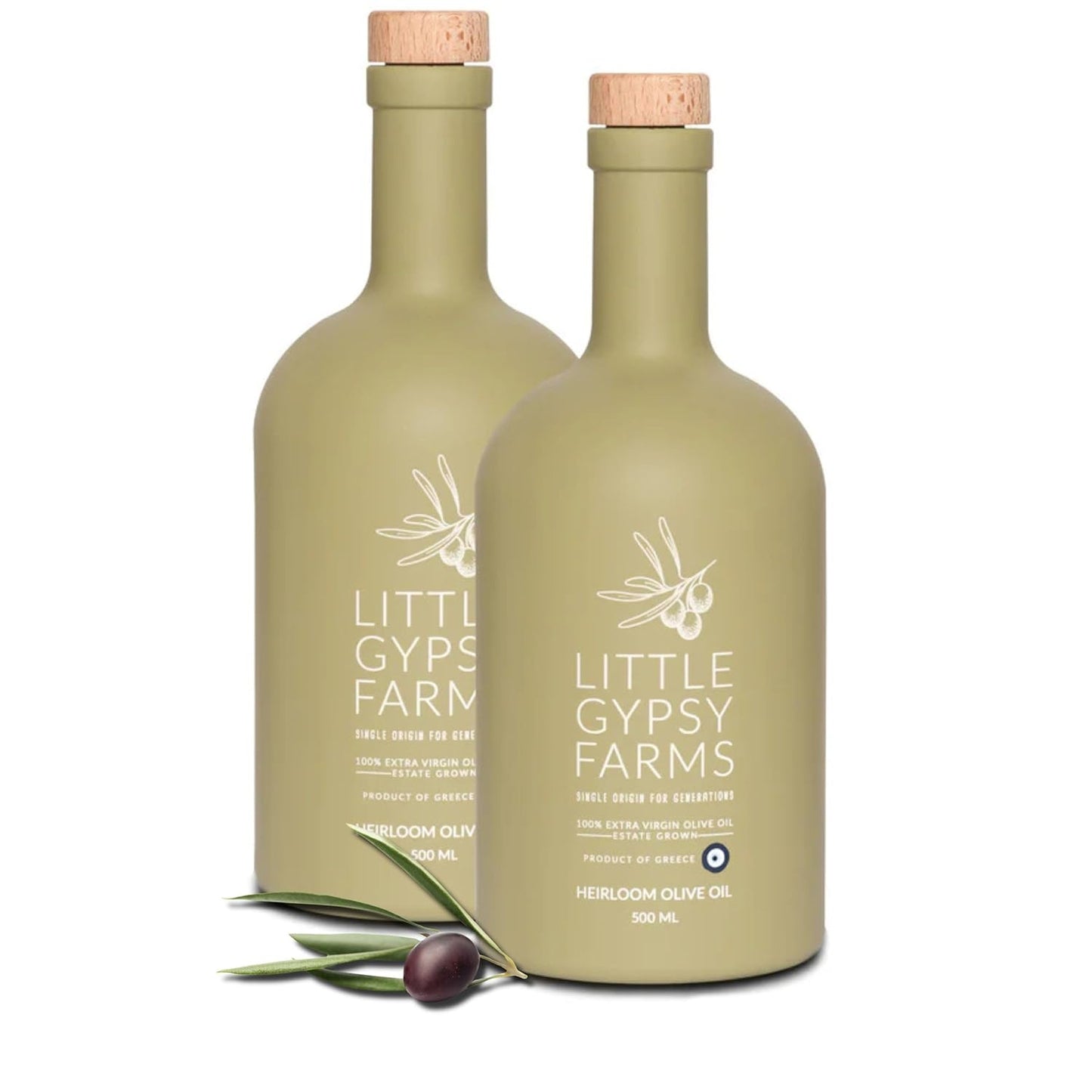 Heirloom EVOO from Little Gypsy Farms | Extra Virgin Olive Oil from a Single Estate in Greece | First Cold-Pressed | High Polyphenols & Amino Acids | NYIOOC Award Winner | 500ml