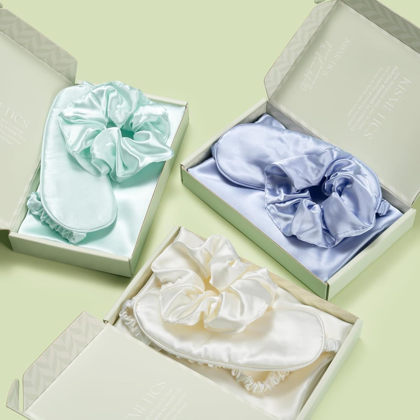 Vegan Silk Sleep Set, Vegan Silk Pillowcase with Large Scrunchie and Eye Mask for Hair and Skin, Self Care Essential Satin Night Routine Kit (Purple Color)