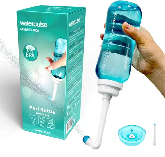 Peri Bottle for Postpartum Essentials & Perineal Care,Handheld Portable Bidet Spray Perineal Cleansing for Female Menstruation Lochia Hemorrhoids, 2 Nozzles & Lightweight, 500ml (16.9OZ)