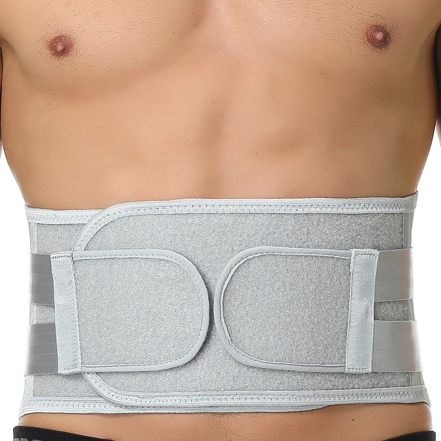 NeoTech Care Back Support Belt - Breathable & Adjustable Lower Back Brace - Double Pull Compression Straps (Grey, Size XXL)