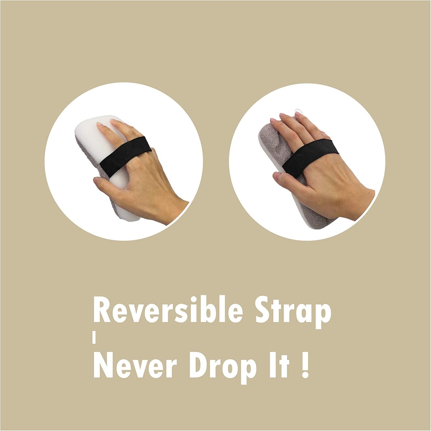 myHomeBody Loofah Exfoliating Body Scrubber, Bath Sponge for Women, Body Exfoliator for Men, with Handy Strap