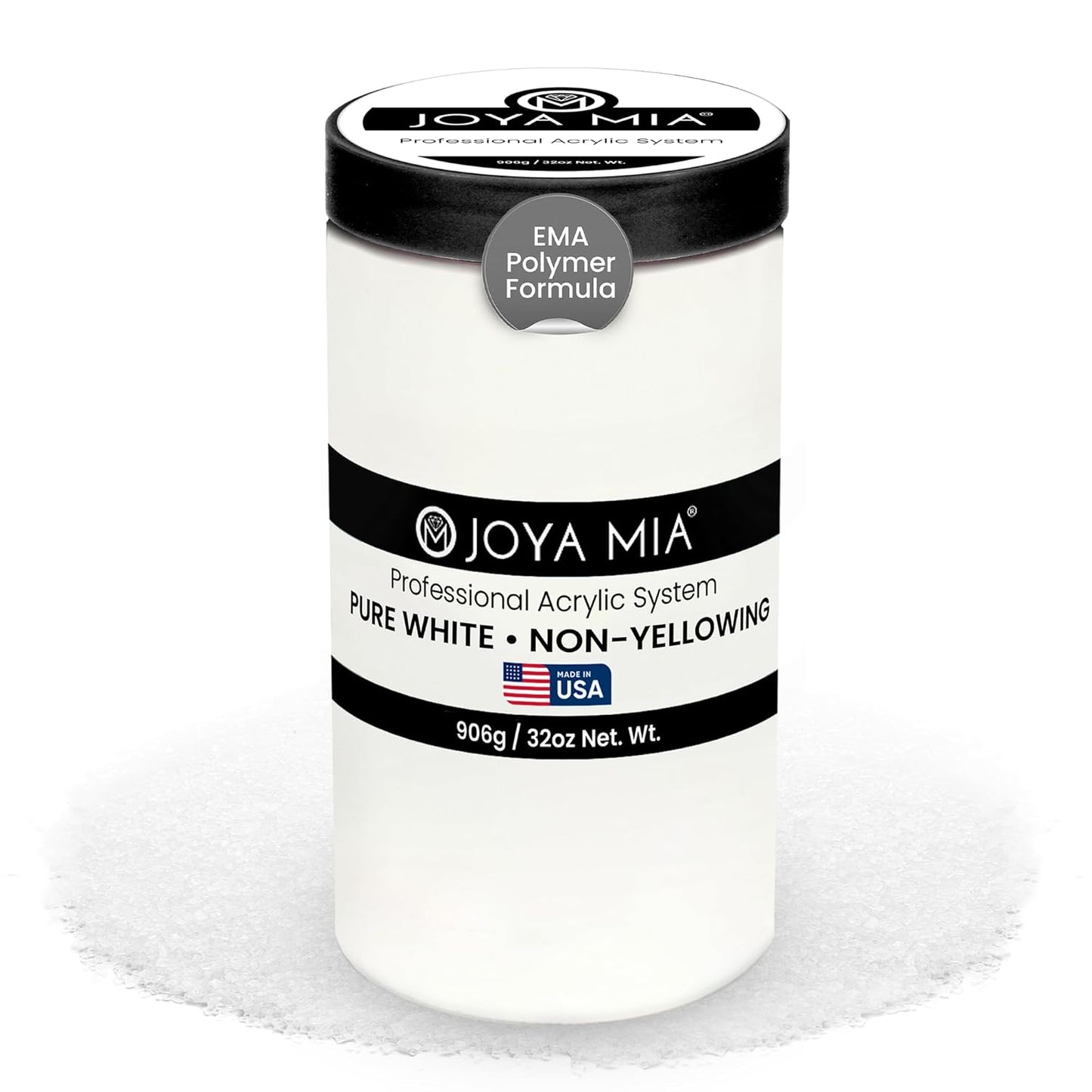 Joya Mia Acrylic Powder for Nails, MMA-Free, Super Adhesion Professional Powder for Flawless & Long-Lasting Nail Enhancements, Easy Application, Vibrant & Stunning Colors - Pure White, 32 oz