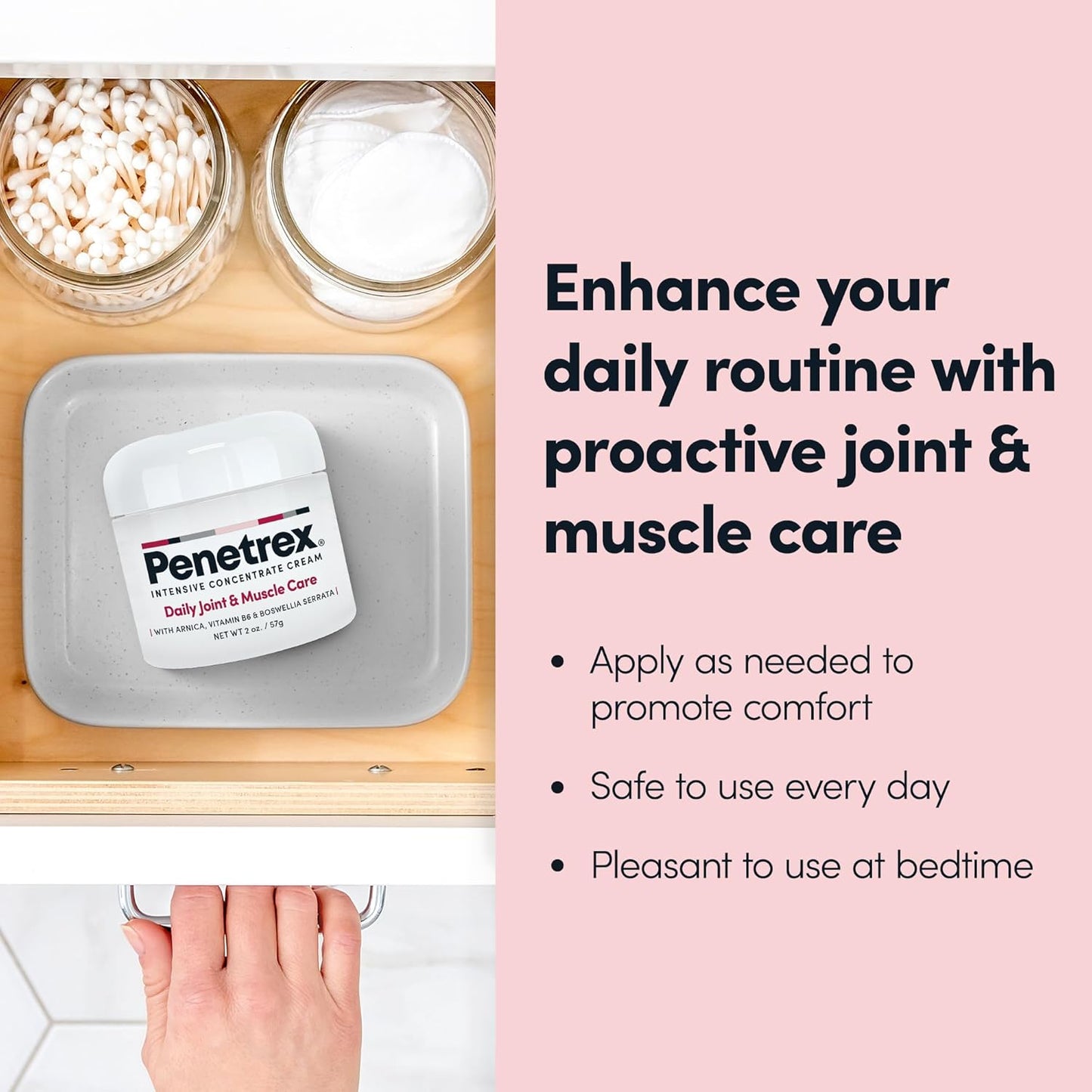 Penetrex Joint & Muscle Therapy - Soothing Muscle Rub for Back, Neck, Hands, Feet - Premium Whole Body Rub with Arnica, Vitamin B6 MSM & Boswellia - Non-Greasy 2oz Cream