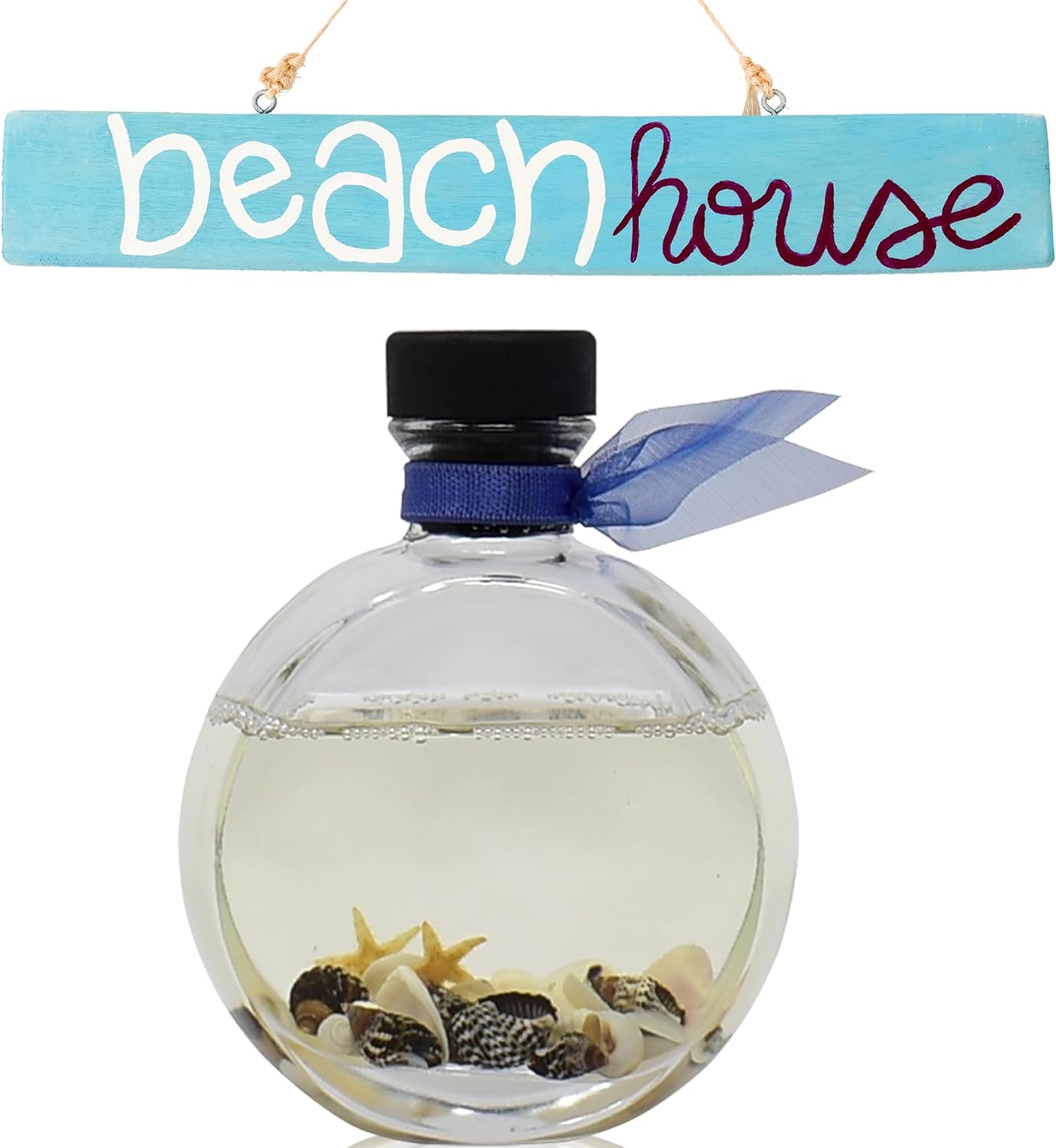 LOVSPA Reed Diffuser Set, Beach House Scented Oil Diffuser with Sticks, Home Fragrance Accessories for Bathroom Shelf Decor, Aroma Diffusers for Home or Office Desk, USA Made