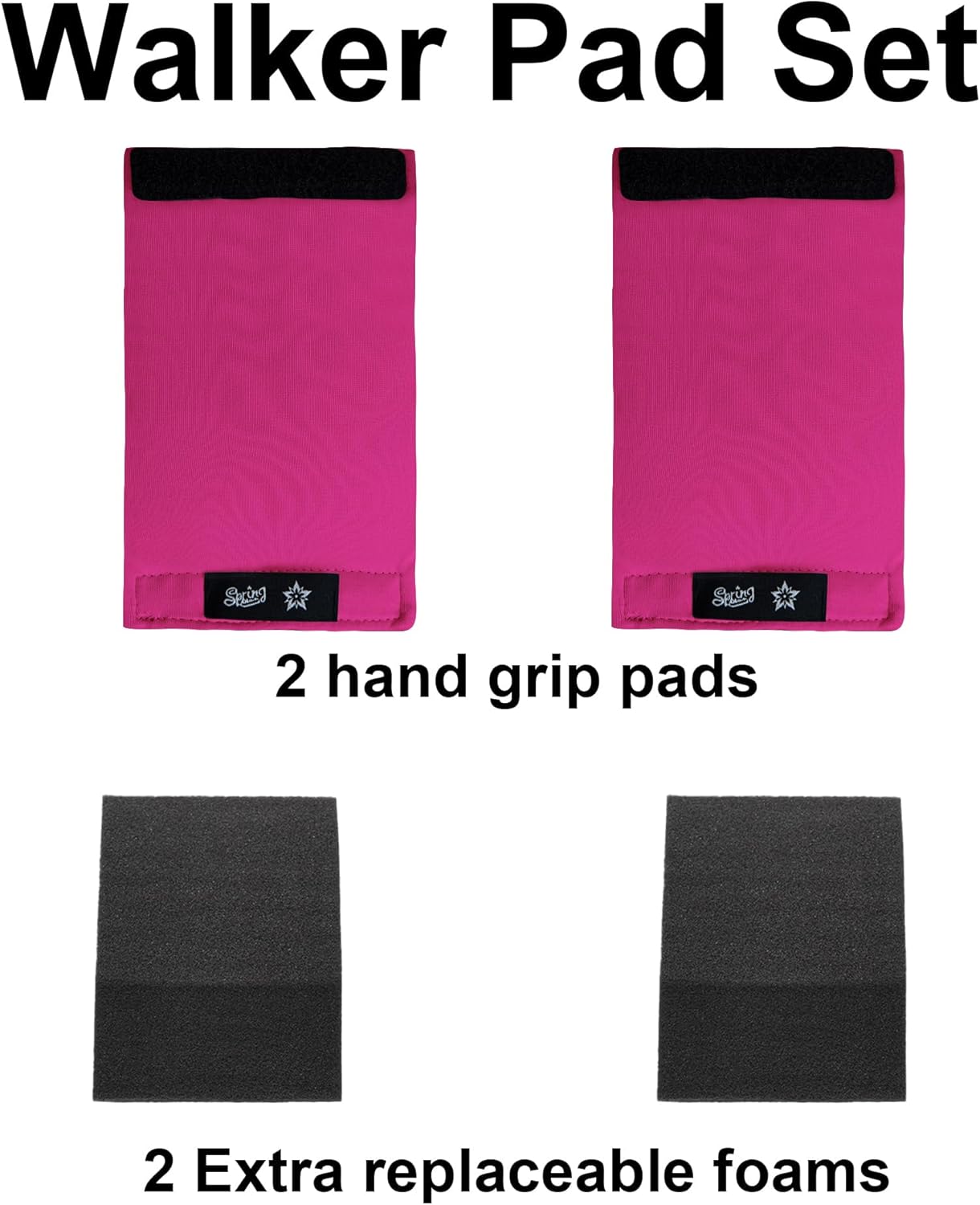 Spring Seaon Universal Walker Handle Padded -Hand Grip (2 Pack) Covers Non-Slip Cushion Padding for Folding Rolling Walker,Rollator Handle-Crutch Handle Pad Grips- Mobility Aid