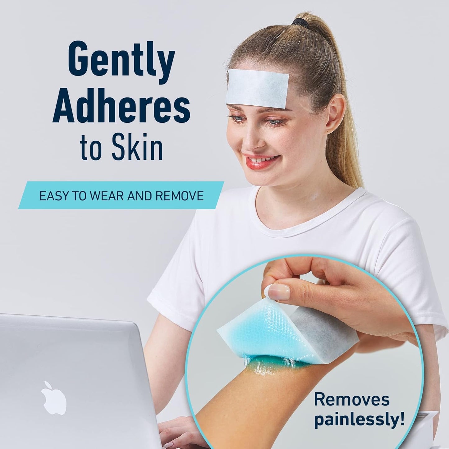 Cooling Patches for Fever, Natural Headache and Migraine Relief, (20 Pack) Soft Gel Sheets, Fever Patch for Kids, Tension/Sinus, Headache Relief Prevention