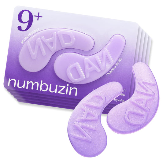 numbuzin No.9 Eye Patches | NAD+ Collagen Under Eye Patches | Dark Circles, Cooling, Depuff Eyes, Wrinkles with Peptides, Caffeine, Niacinamide | Plumping and Firming | 5 Pairs, 10 Patches