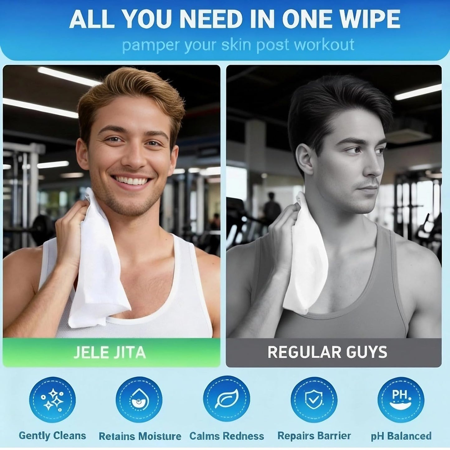 Ultra Gentle Body Wipes No Rinse, 30 Individually Wrapped Personal Hygiene Shower Wipes for Women and Men, Spa-Grade Comfort, Biodegradable, Great for Gym Travel Camping Post Surgery 8"x12" Unscented