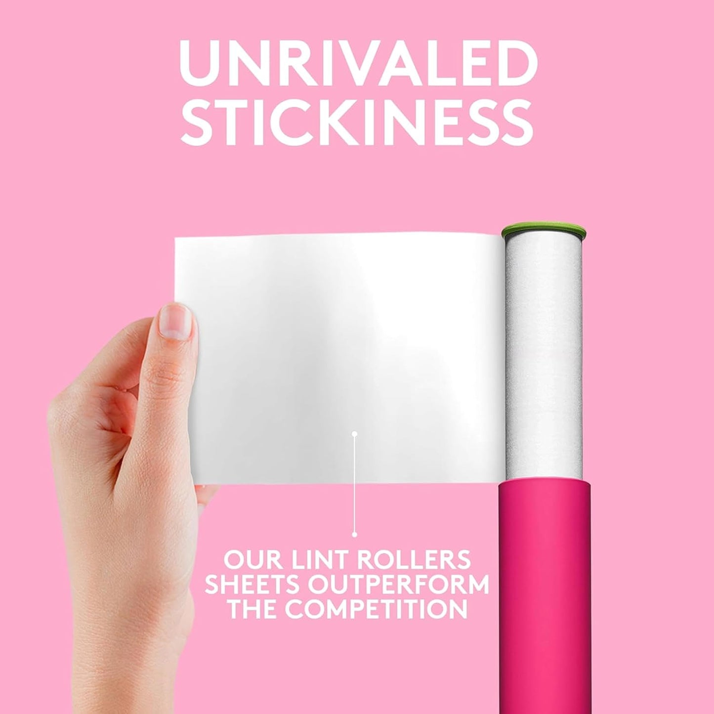 Flint Classic Pink Retractable Mini Lint Roller with 30 Extra Sticky Sheets, Small and Portable Lint Roller, Ideal Pet Hair Remover, Travel Lint Rollers for pet Hair Extra Sticky