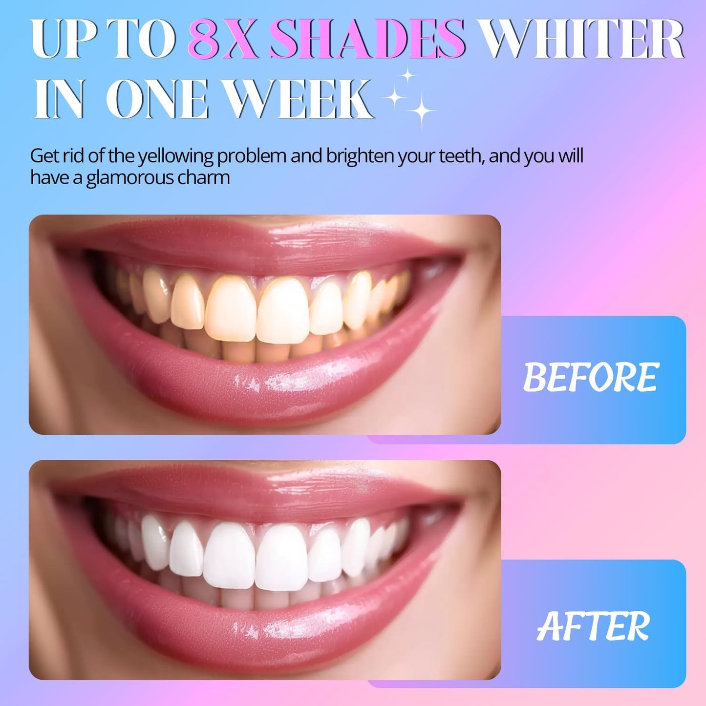 Teeth Whitening Strips - Sensitive Tooth Whitener 14 Day Treatments for Adults, Enamel Safe for White Teeth Professional Whitestrips for Deep Stains Coffee Wine Tobacco, Non-Slip 28 Strips Mint