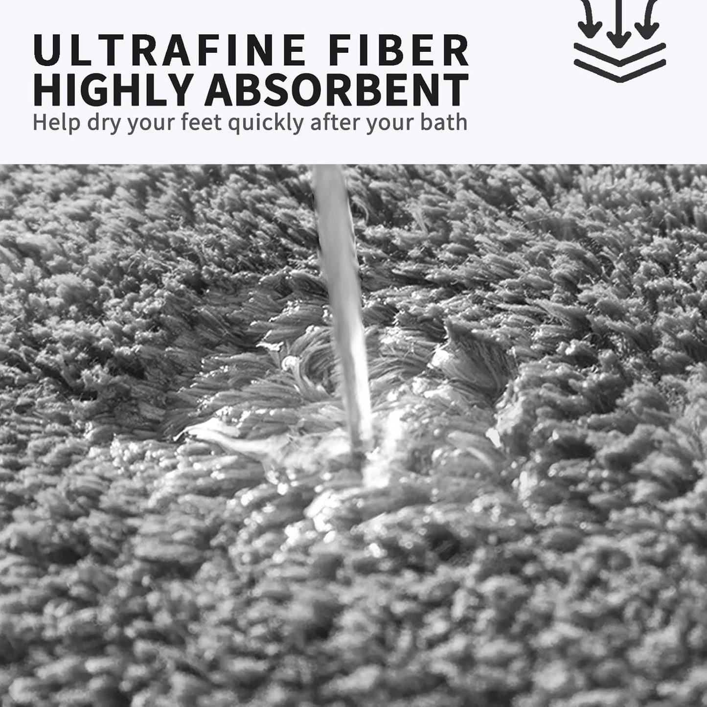 FIFU Bathroom Runner Rug 24" W x 48" L, Bath Mats for Bathroom, Bedroom & Kitchen, Non-Slip Rubber Latex Backing, Comfort & Soft Shower Bathmat & Carpet for Sink, Home & Hallways, Dark Gray