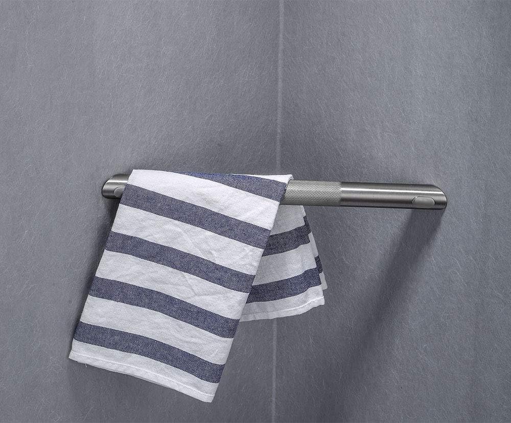 Shower Foot Rest Bar,Corner Foot Rest for Shaving Legs,Wall Mounted Shower Foot Ledge,Antislip Knurled Brass Bar Bathroom Step,Brushed Nickel