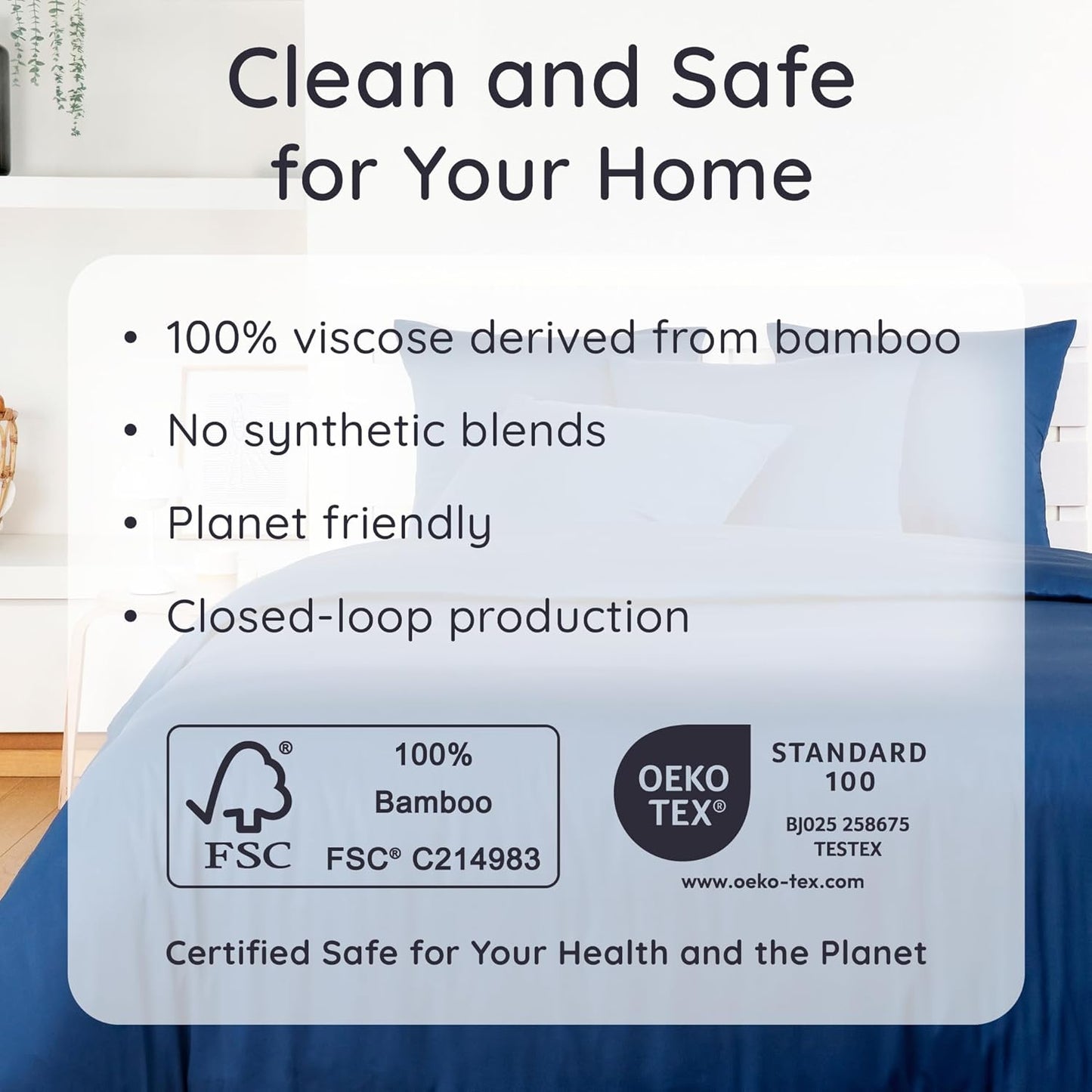 Bambaw 100% Viscose Derived from Bamboo Pillowcase Queen Size – Set of 2 Cooling Pillow Cases Queen, Envelope Pillow Cases Queen, Navy Blue Pillow Case, Breathable & Anti Acne Pillow Cases (Navy Blue)