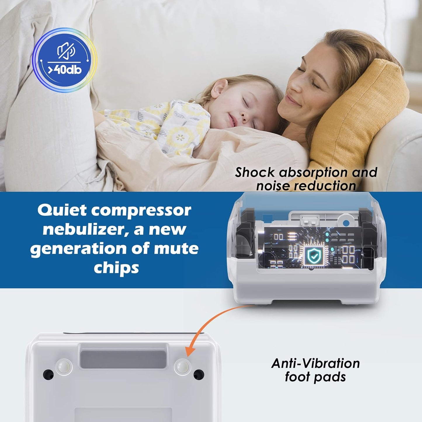 Smart Digital Display Nebulizer Machine for Adults and Kids, Compression Nebulizer for Breathing Treatment, Jet Nebulizer with Timing Function for Home Hailie Sensor NF0109