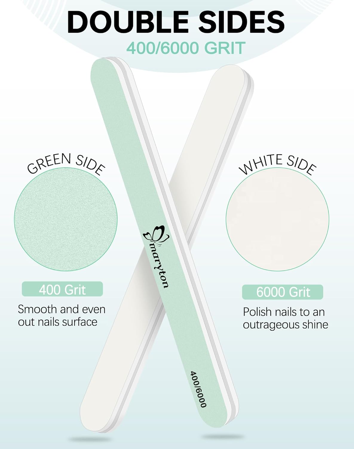 Maryton Nail Buffer and Shine Kit - 10pcs Nail Shine Buffer Blocks for Natural Nails Polisher Fingernail Buffer Buffing File 400 6000 Grit