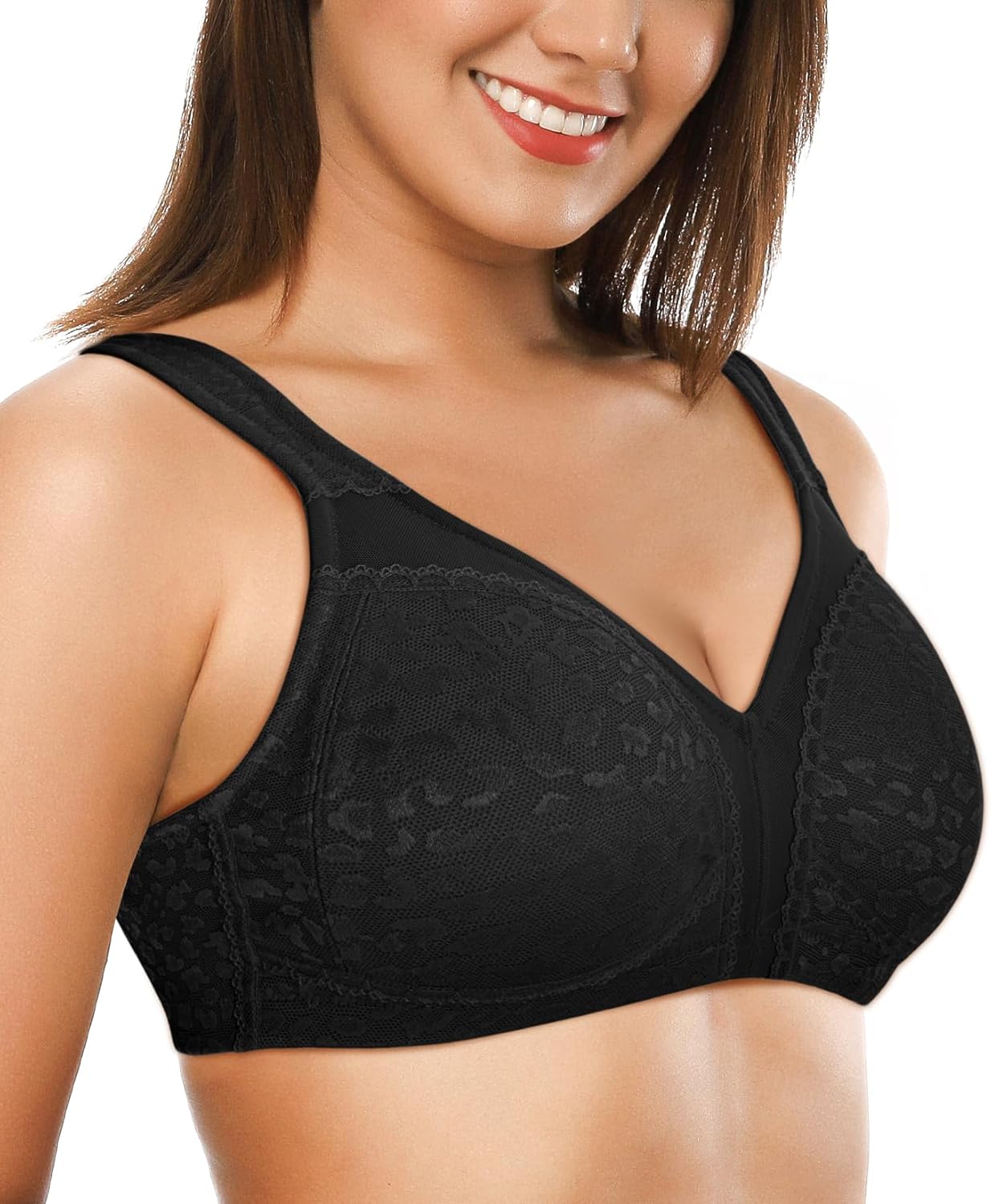 ZeroBound Women's Minimizer Bras Comfort Cushion Strap Wirefree Full Coverage Large Bust Non-Padded Bra