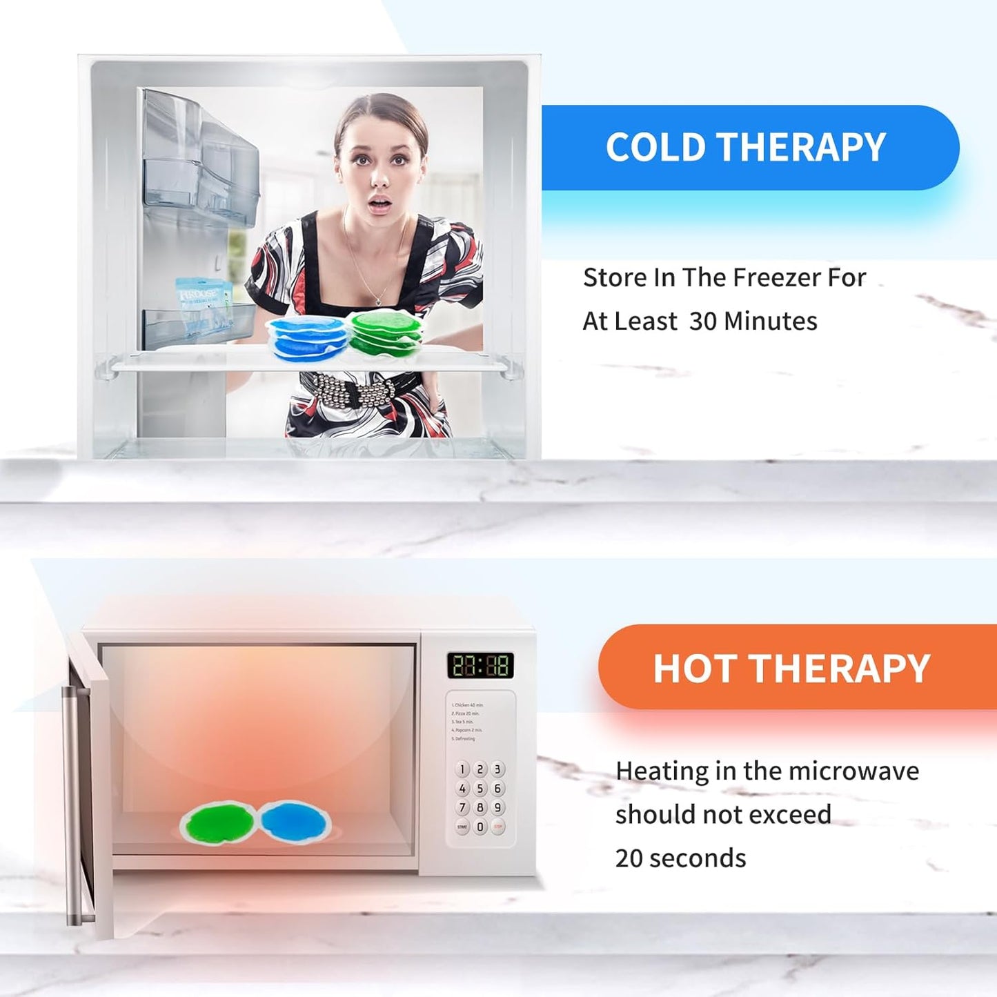 50 Pack Small Ice Pack for Injuries Reusable,Hot & Cold Gel Ice Pack for Face,Eyes,Neck,Teeth,Foot,Headache,Allergies,Shoulder Pain Relief,Warm & Cold Compress for Boo Boos,Students(25Blue+25Green)