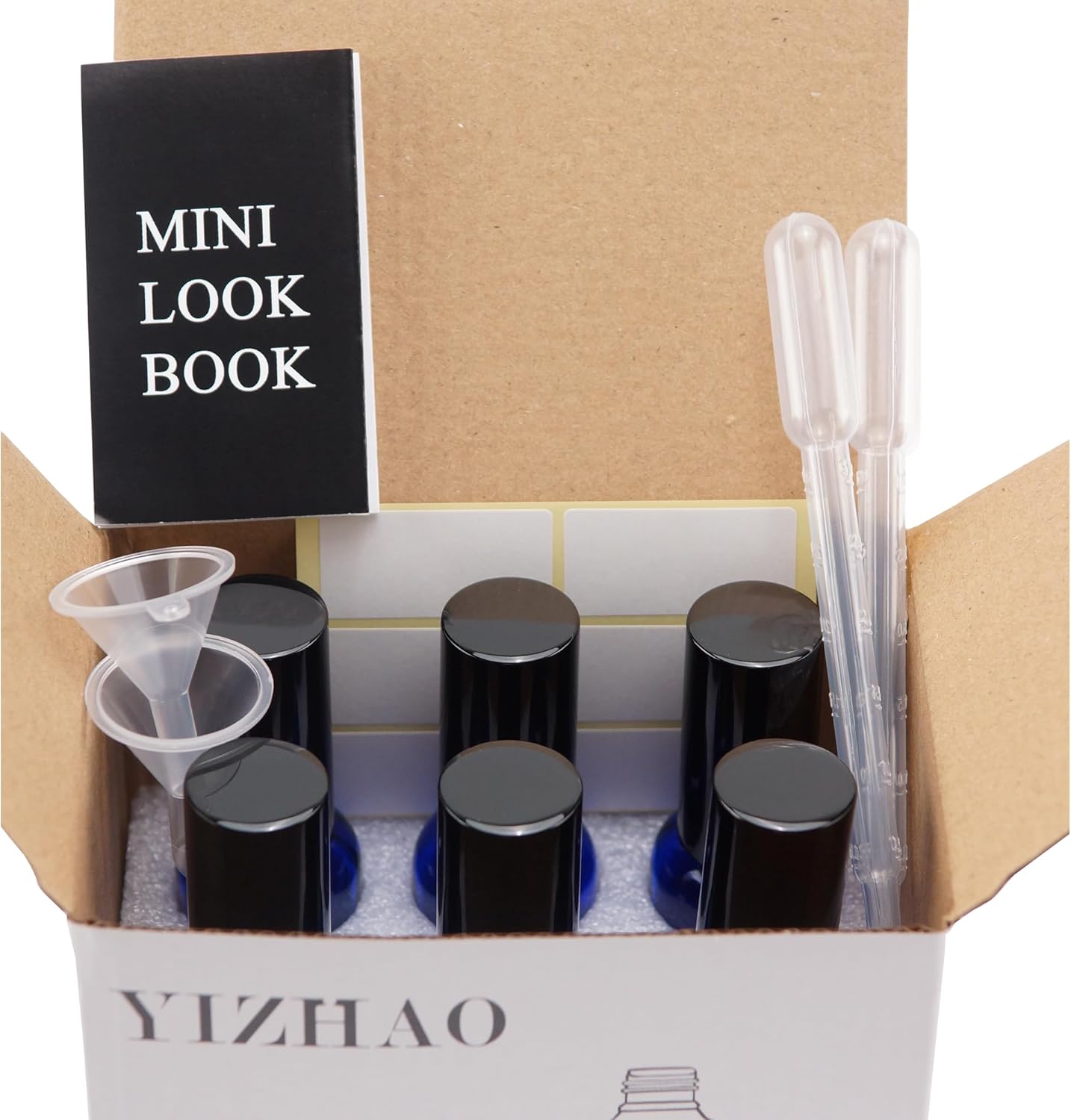 YIZHAO Clear Glass Spray Bottles 1oz, with Small Fine Mist Spray, Metal Cap, Refillable for Essential Oil,Travel,Cleaning,Perfume,Aromatherapy,Makeup – 6 Pcs