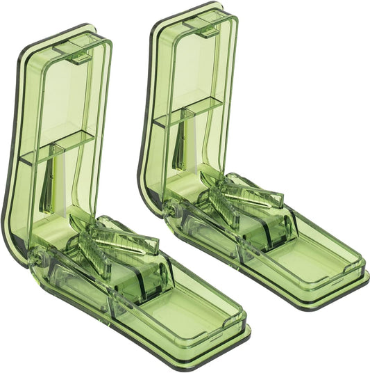 2PCS Pill Cutter, Professional Pill Splitter for Cutting Small Pills or Large Pills in Half