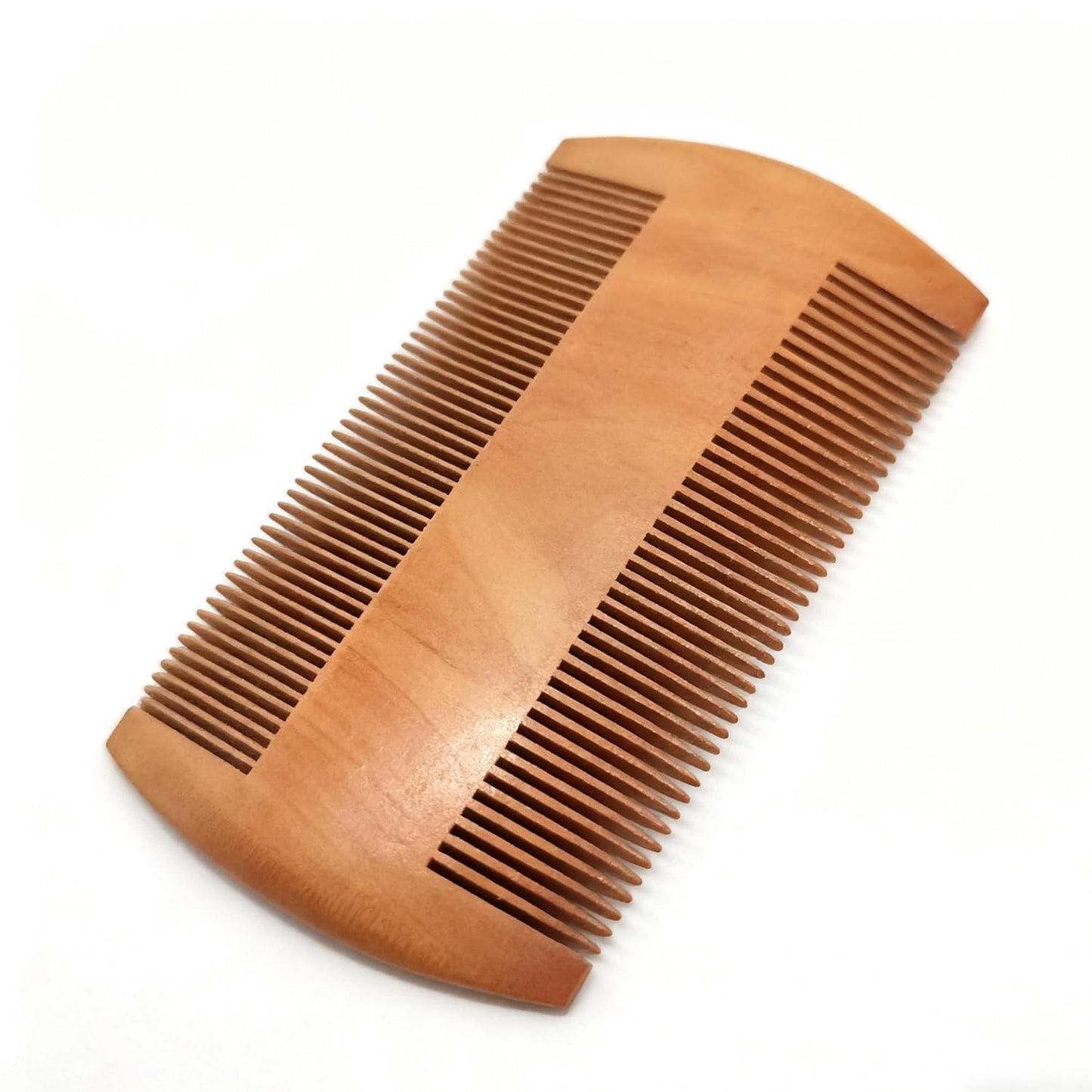 Wooden Beard Comb - Fine & Coarse Teeth, Perfect for Balms & Oils - Pocket-sized Comb for Beards & Mustaches