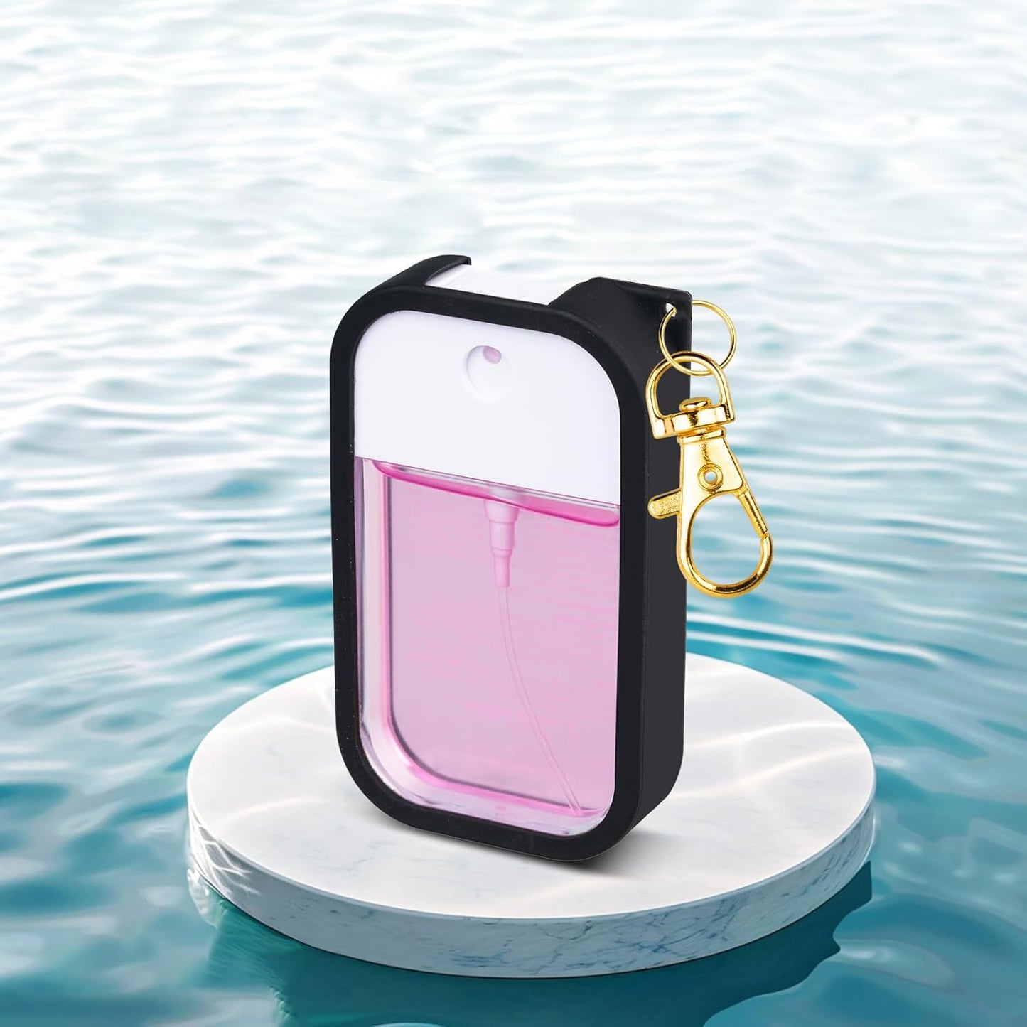 VANEST Silicone Case Compatible with Touchland Hand Sanitizer Spray, Protective Case with Keychain for Spray 1 fl oz