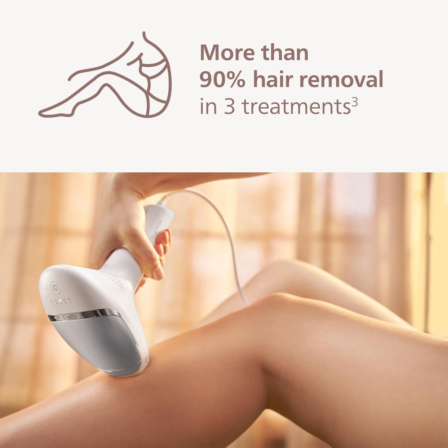 Philips Lumea 7000 Series IPL Hair Removal Device - Permanent Visible Hair Reduction Done at Home, SenseIQ Technology, Uniquely Curved Attachment for Body, for Women & Men, BRI931/03