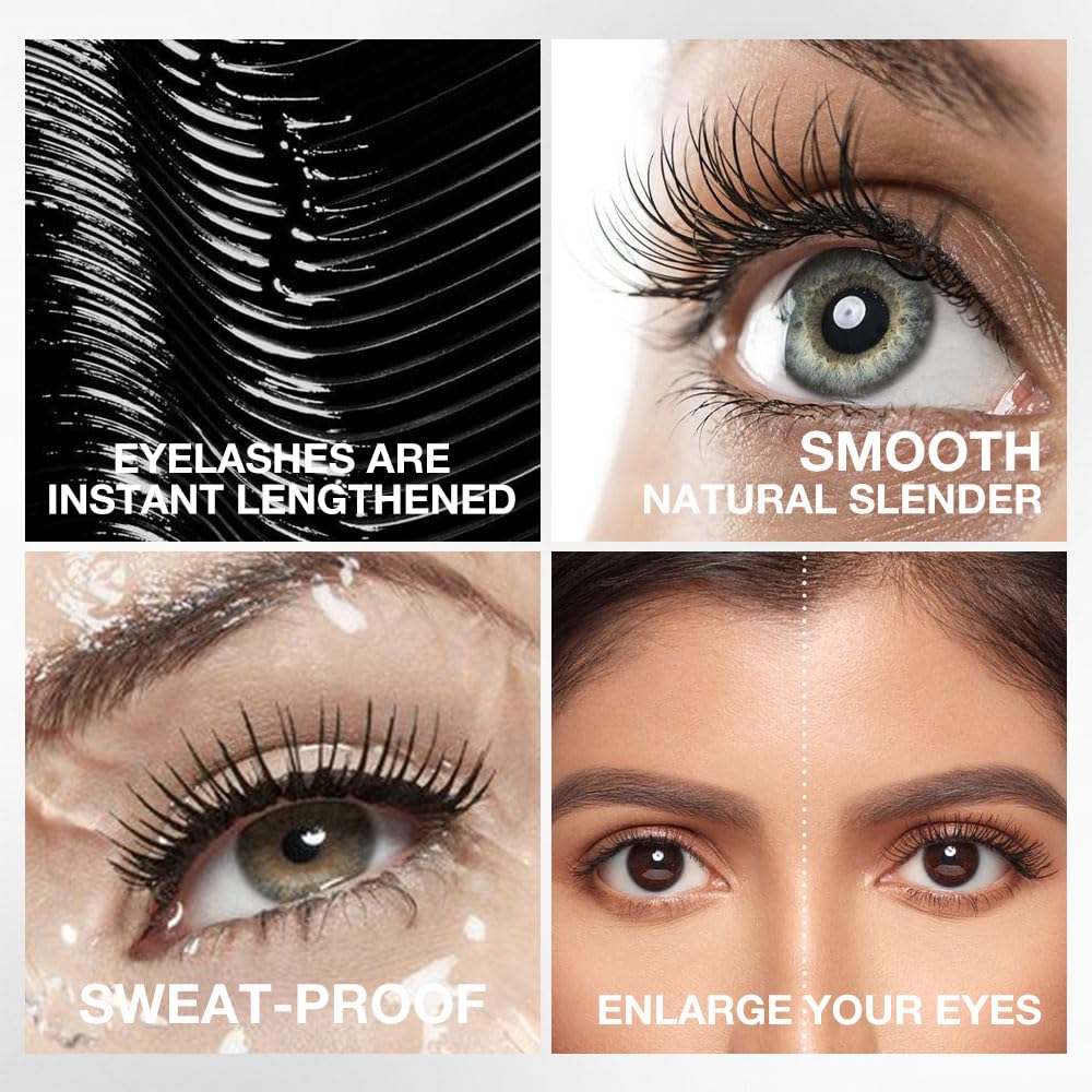 Colored Mascara for Eyelashes Set,Colorful Waterproof Mascara for eyelashes Long lasting Charming Voluminous for Women Halloween Eye Makeup (1Pcs 03#Black, F)