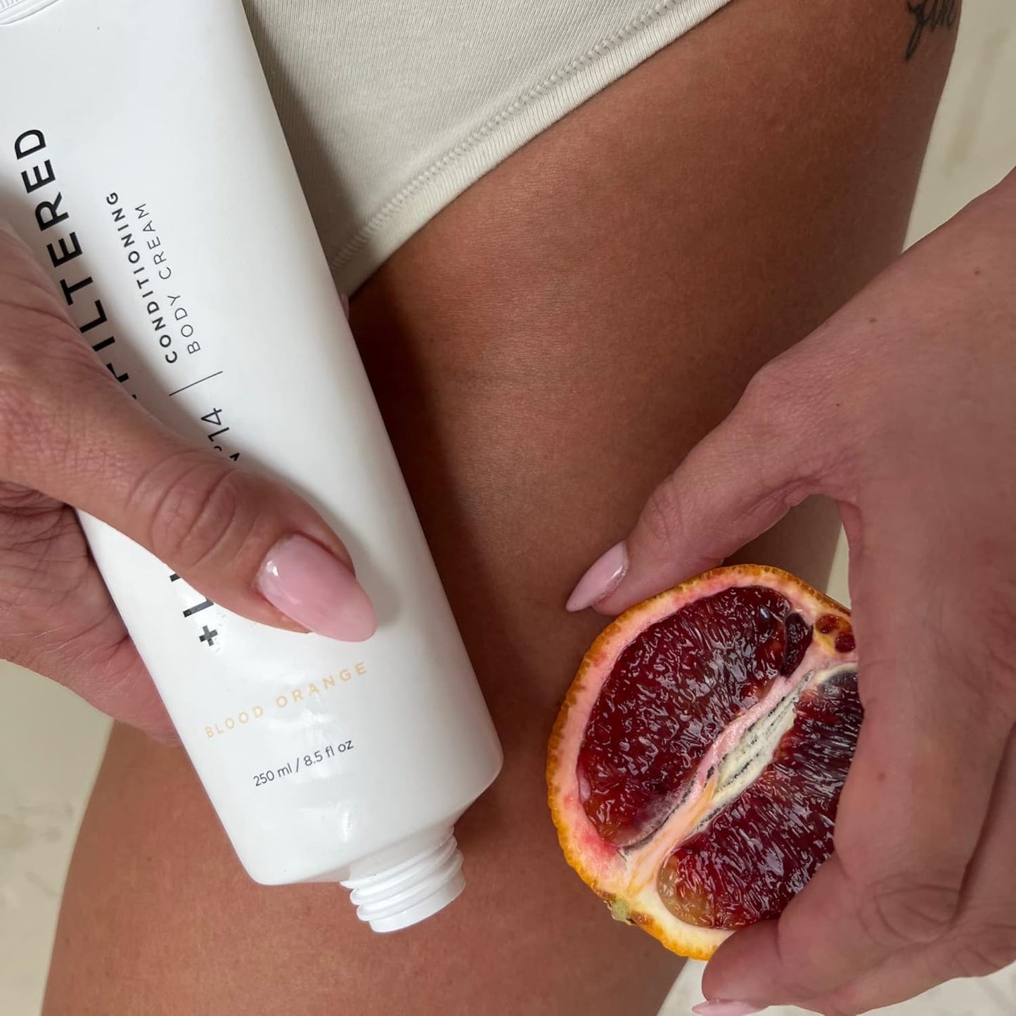 + Lux Unfiltered N°14 Conditioning Body Cream for Women - Moisturizing Body Lotion with Jojoba, Squalane, & Shea Butter - Hydrating, Skincare Grade Ingredients - Vegan & Cruelty Free - Blood Orange