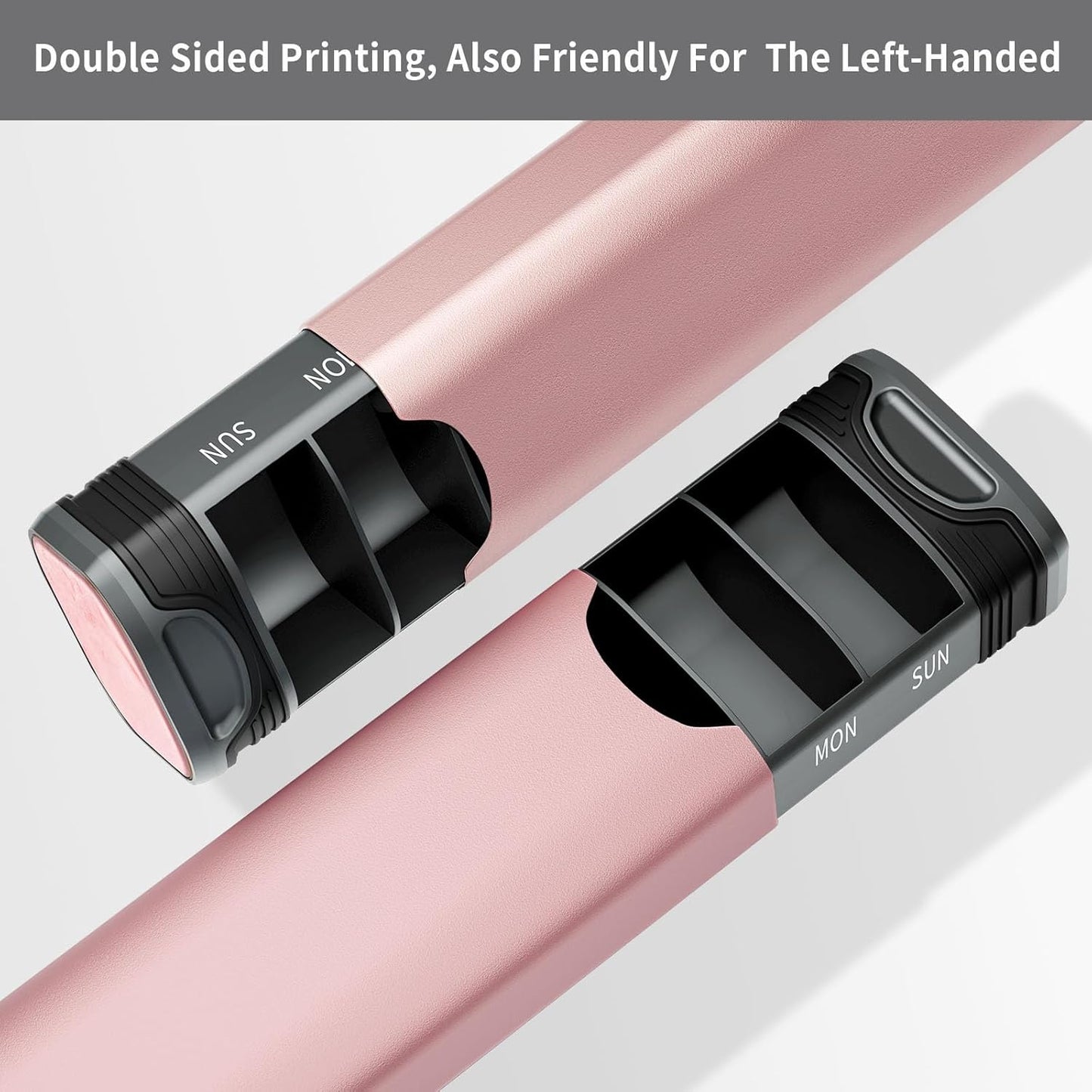 Metal Weekly Pill Organizer, Serfeymi Aluminum Daily Pill Box,7 Day Pill Case Travel Medicine Organizer,Pill Containers(Spare Gasket) for Vitamins, Fish Oils,Pills, Supplement(NO LID)- Pink