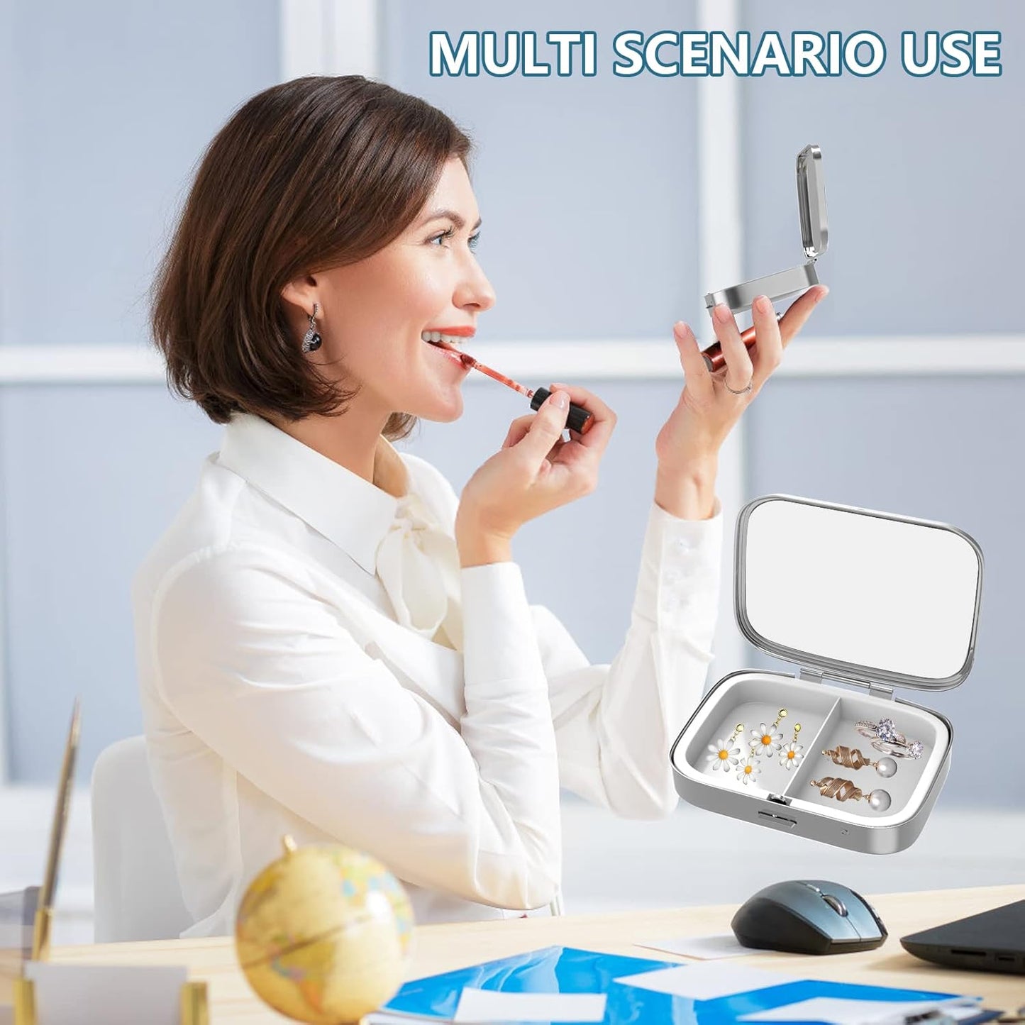 Pill Box 2 Compartment Small Pill Case,Portable for Pocket or Purse Pill Organizer Pill Container Holder to Hold Vitamins, Medication, Fish Oil and Supplements(Garden Flowers)