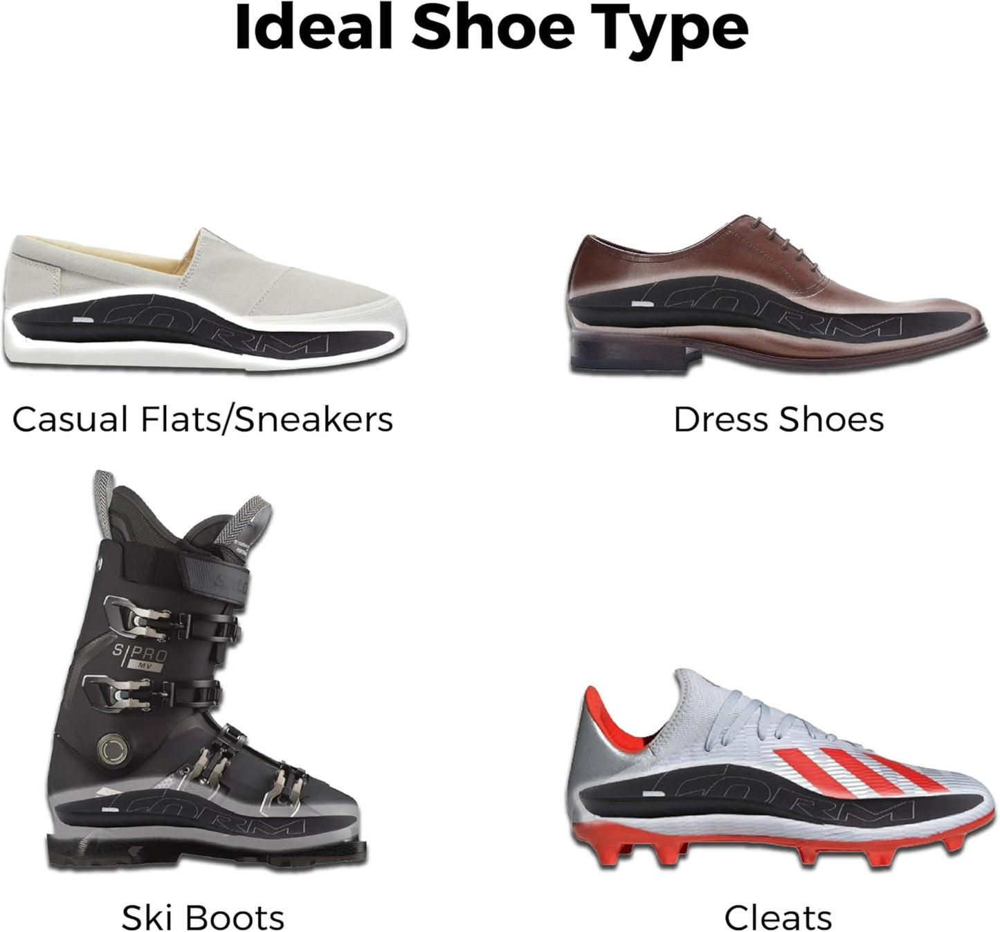 Ultra-Thin Plantar Fasciitis Insoles Designed for Comfort & Maximum Pain Relief, Ideal for Dress Shoes & Boots | Black (Men's 8-8.5, Women's 9.5-10)