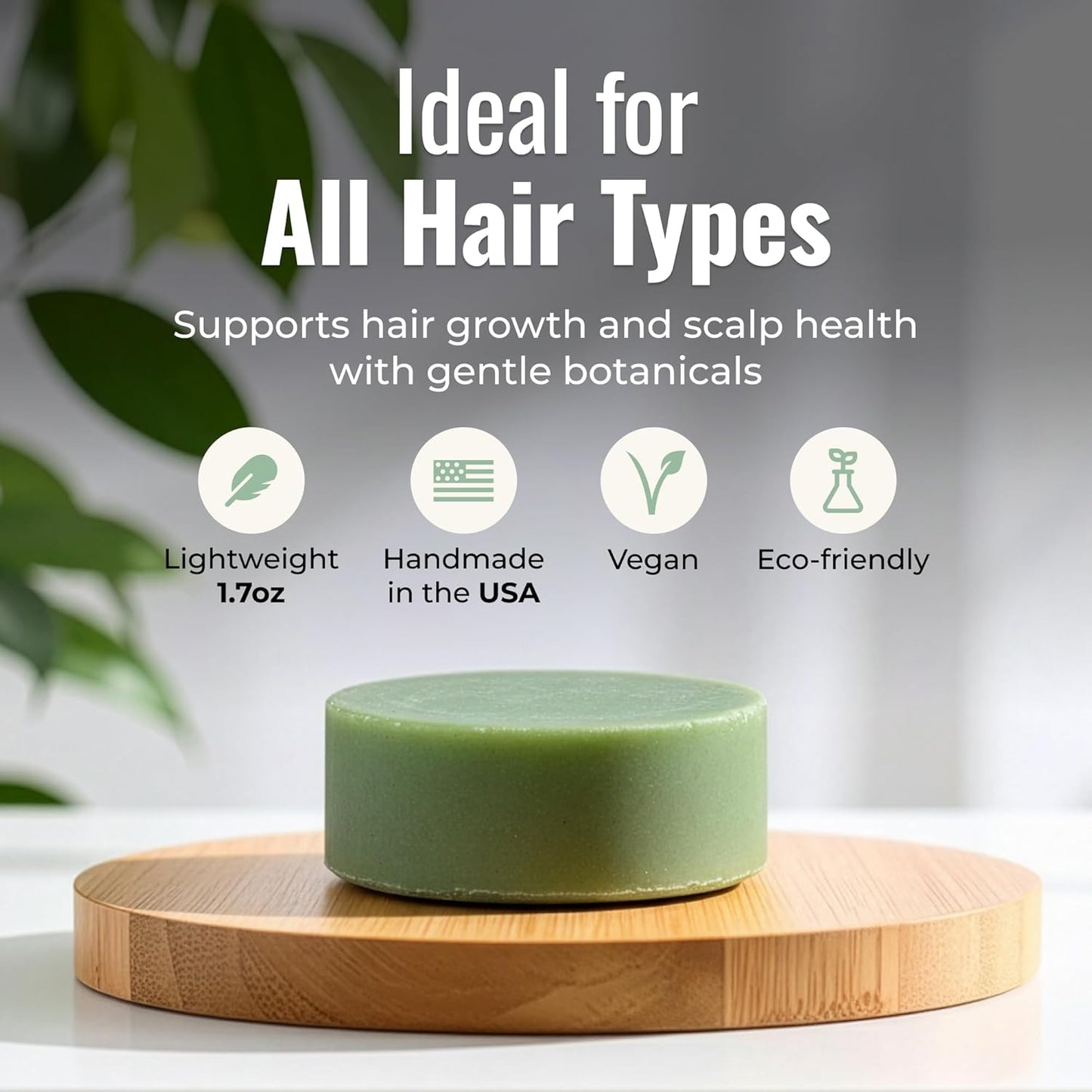 Bloom Conditioner Bar, Vegan Solid Hair Conditioner for Hair Growth & Scalp Health, with Rosemary, Lavender, Peppermint, Zero Waste, Travel-Friendly