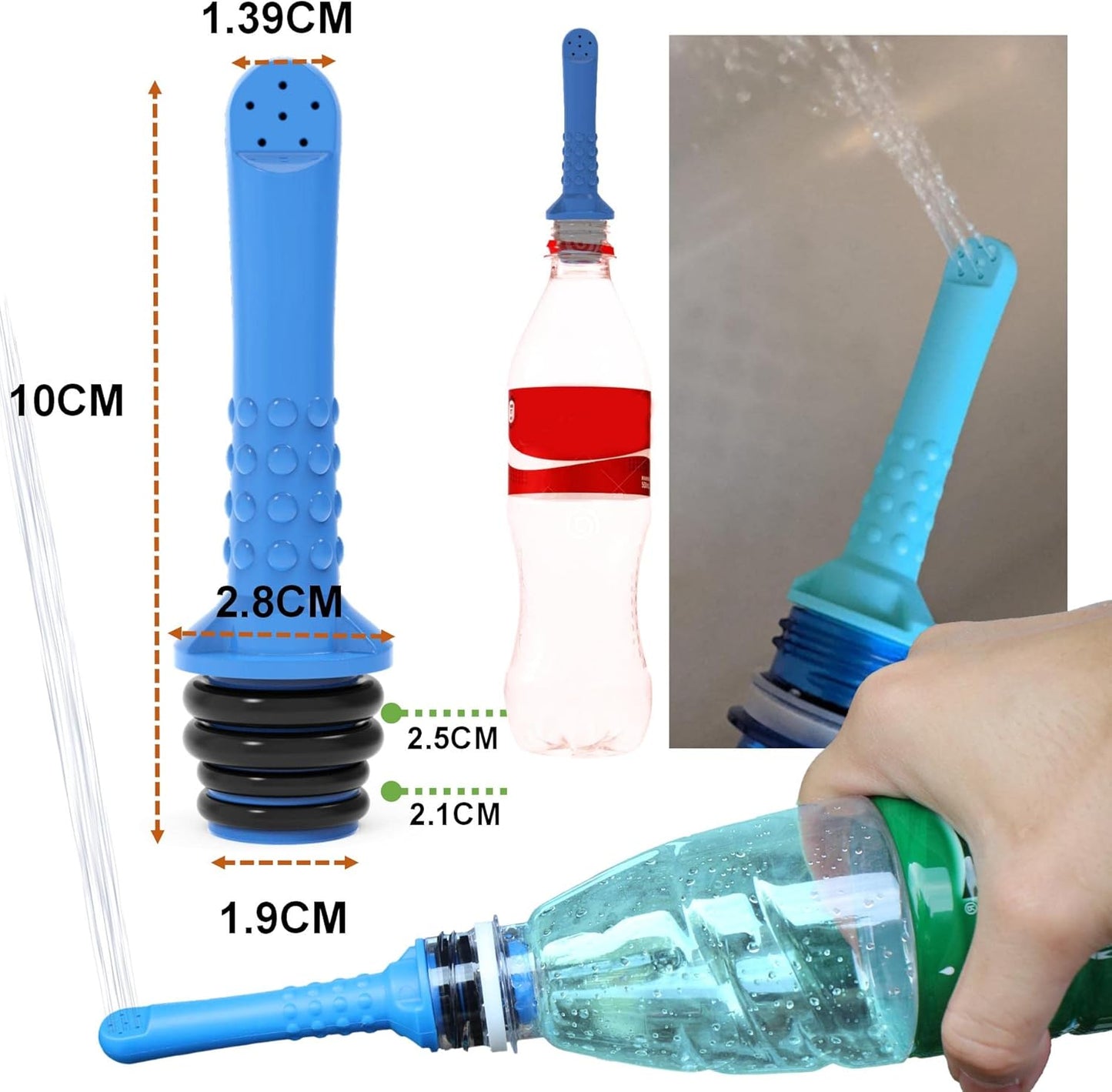 2PCS-Pack 2in1 Vaginal Douche Perineal Irrigation 650ML Portable Bidets + Pocket Bidet Pipe, Travel Bidet with Waterproof Cap, Peri Bottle for Postpartum Essentials