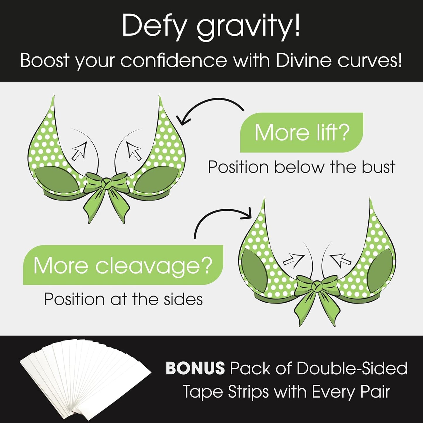 Divine Women's Plus Size Lift & Support Bra Inserts Sweet Peaches