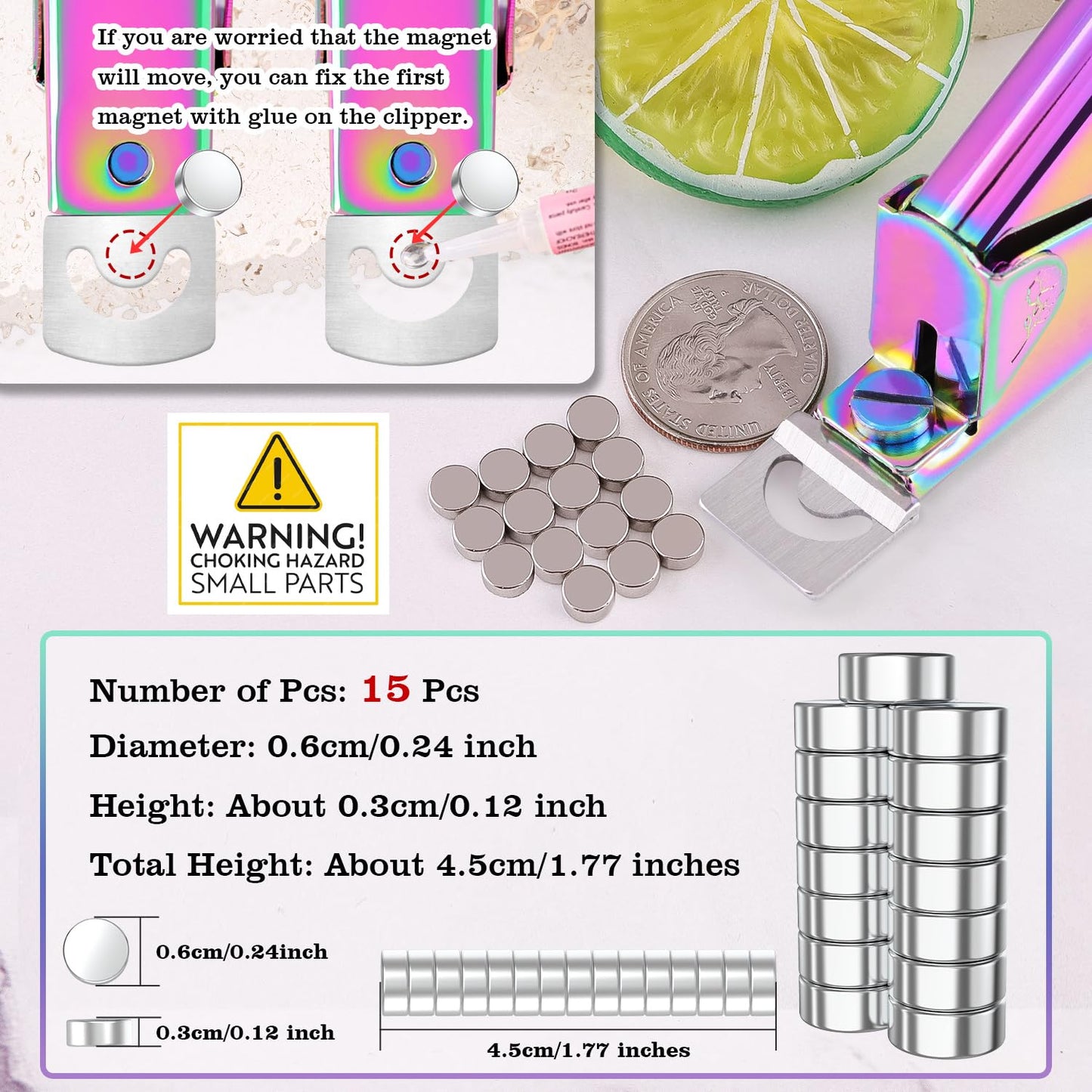 Chameleon Premium Nail Clippers with Magnets Sizers for Acrylic Nails, Artificial Fake Nail False Nail Tip Cutter Trimmer Manicure Pedicure Sharp Blade Clip Tool For Salon Home Art Beauty